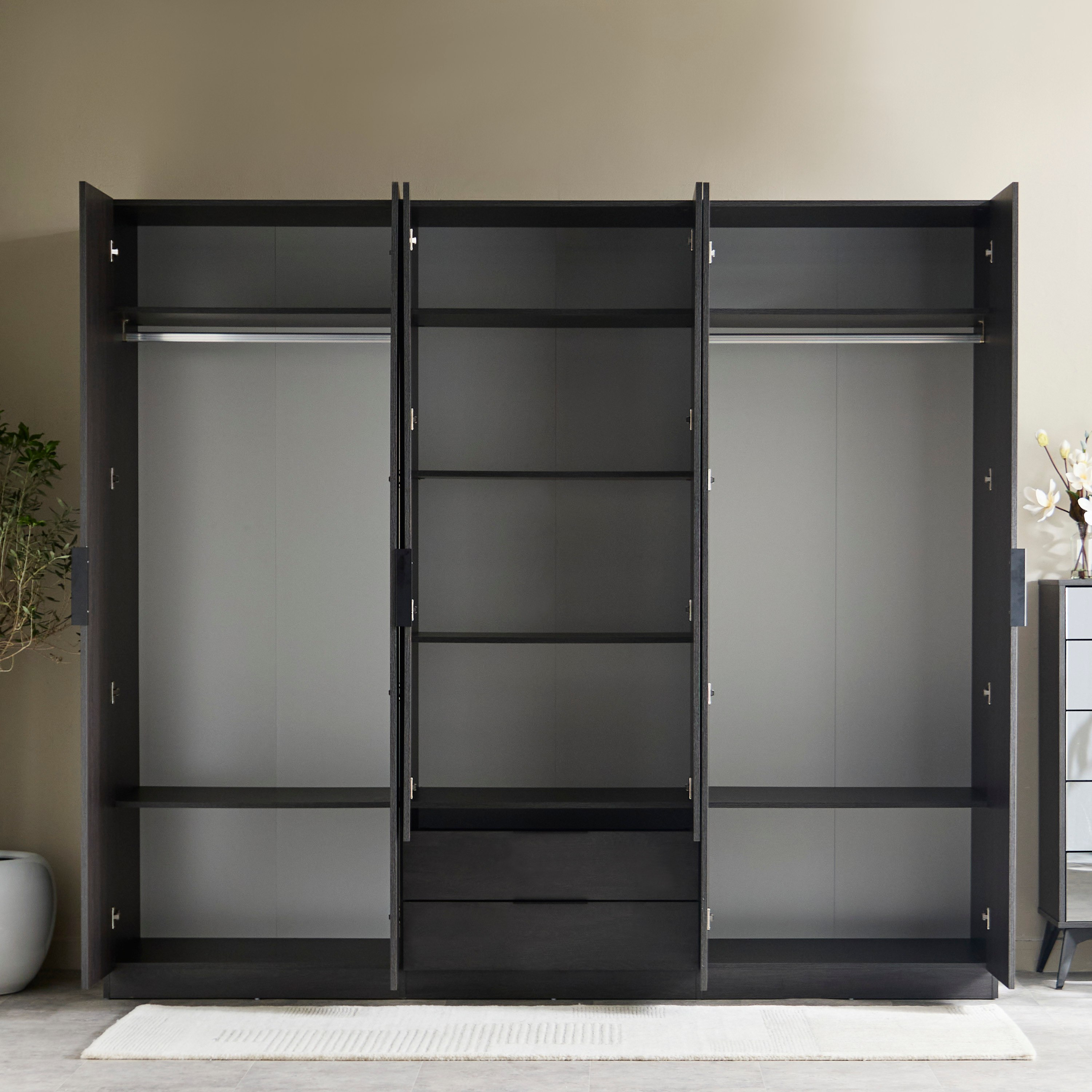 Veneto 6-Door Wardrobe with 2 Drawers and Mirrors-hbxfurniture-wardrobes-image-7