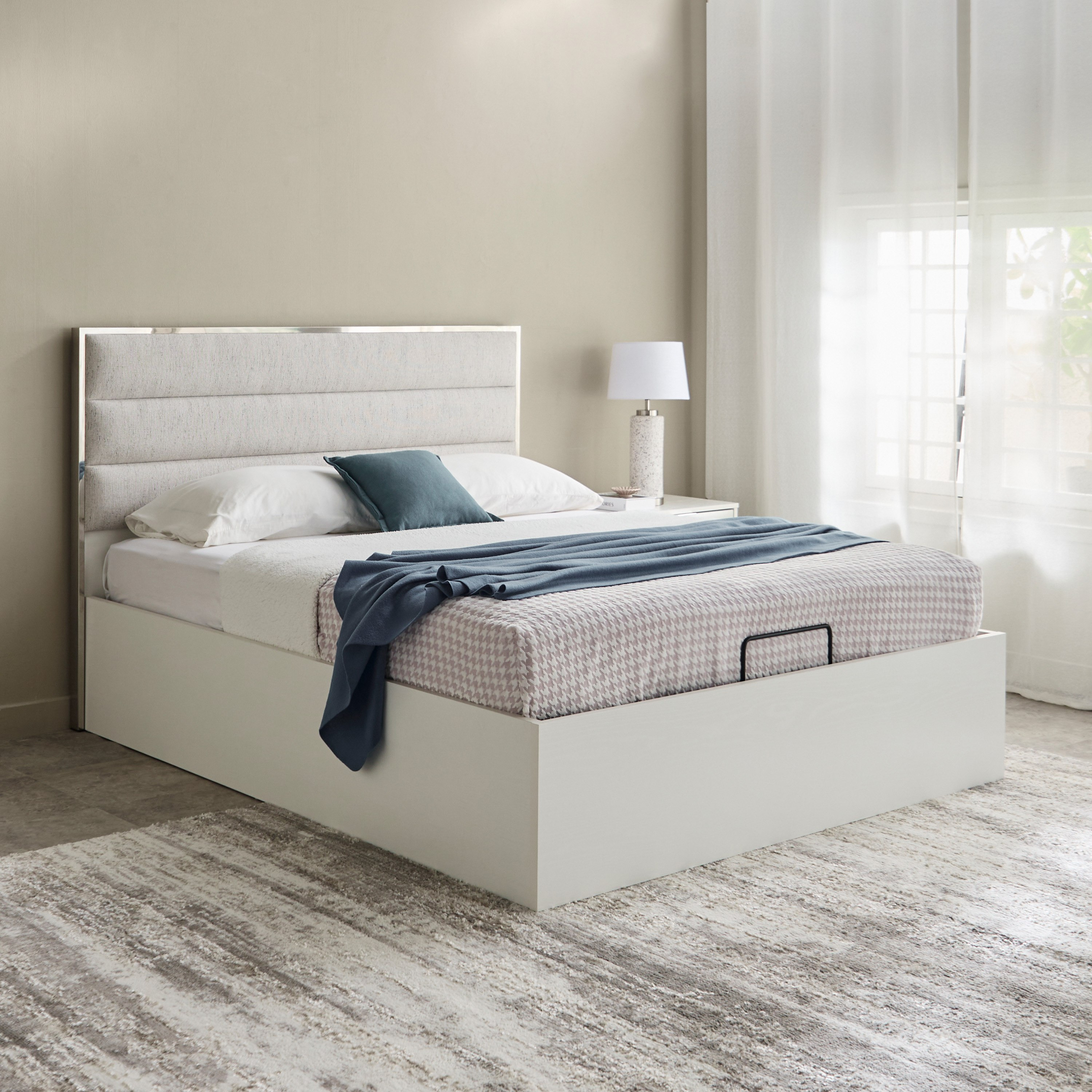 Veneto Hydraulic Storage Queen Bed - 160x200 cm-hbxbedroom-bedsandbedsets-beds-queen-image-1