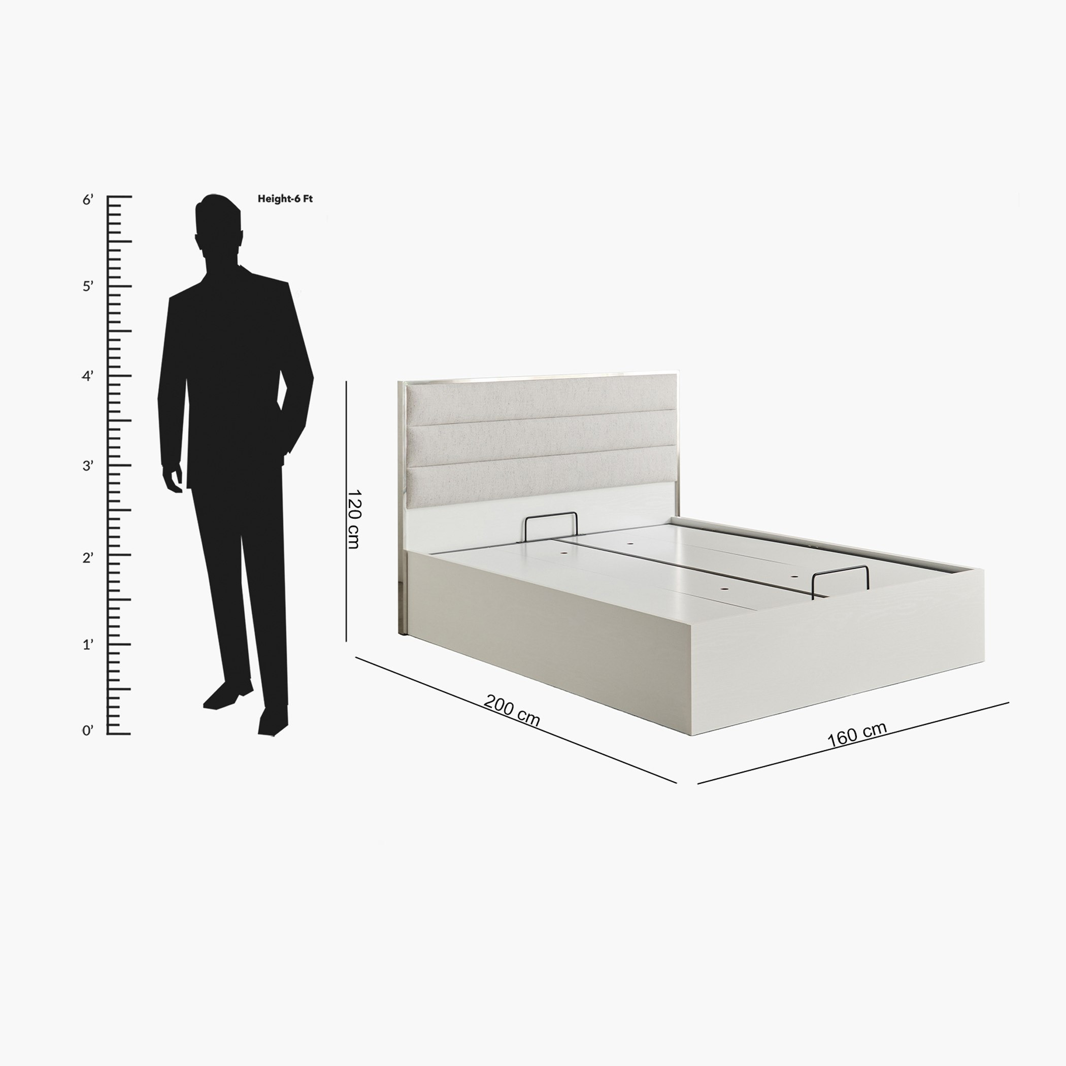 Veneto Hydraulic Storage Queen Bed - 160x200 cm-hbxbedroom-bedsandbedsets-beds-queen-image-12