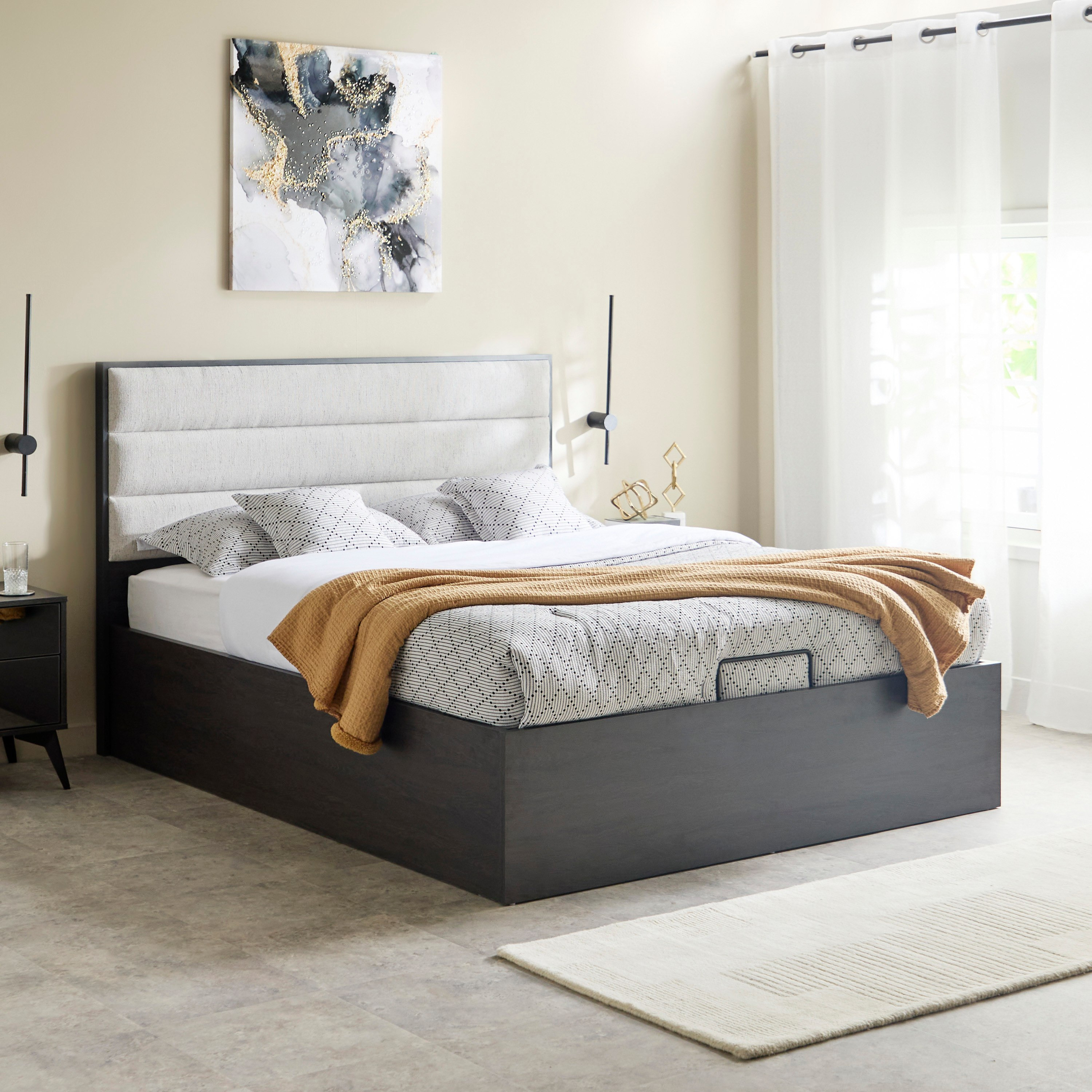 Veneto Hydraulic Storage Queen Bed - 160x200 cm-hbxbedroom-bedsandbedsets-beds-queen-image-1