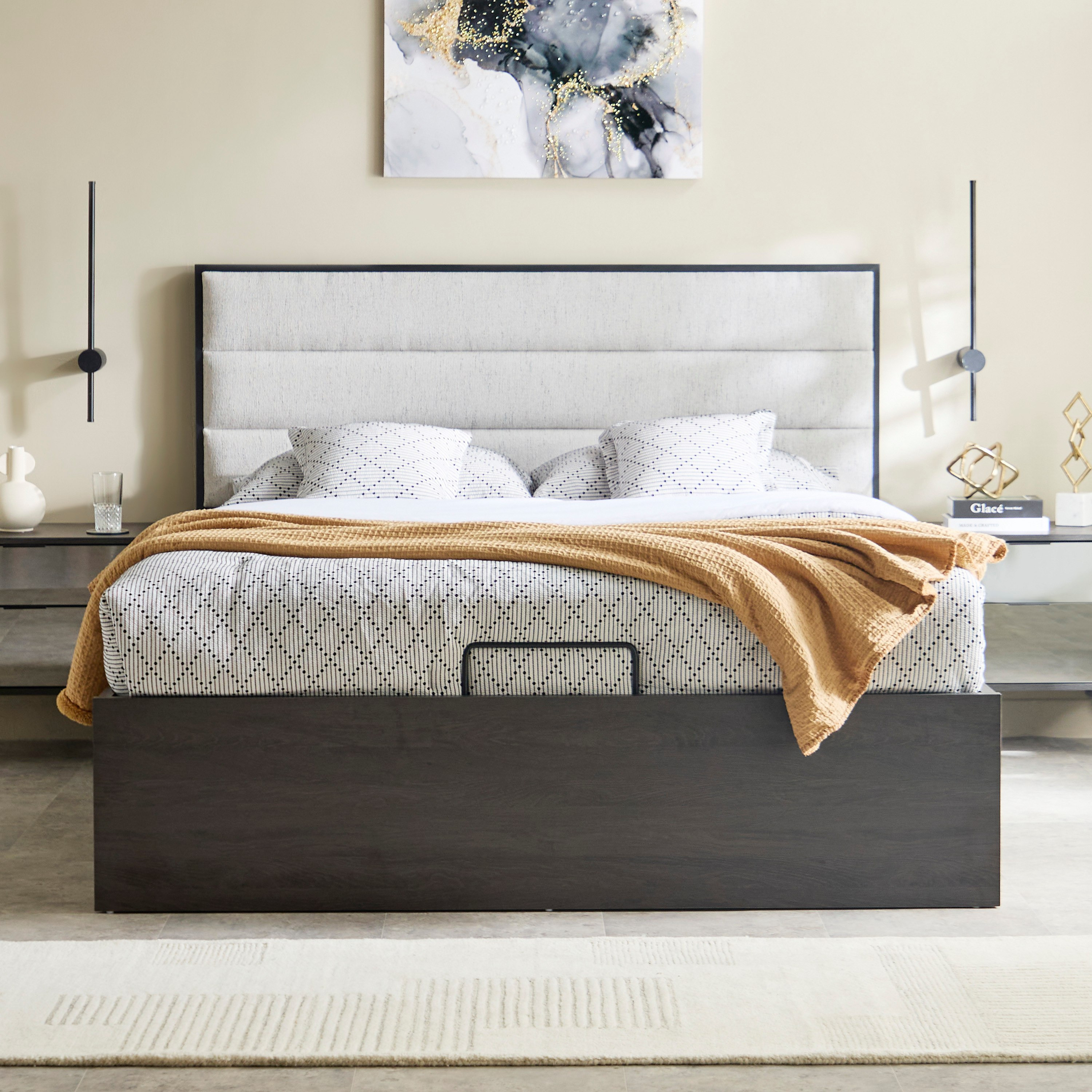 Veneto Hydraulic Storage Queen Bed - 160x200 cm-hbxbedroom-bedsandbedsets-beds-queen-image-2