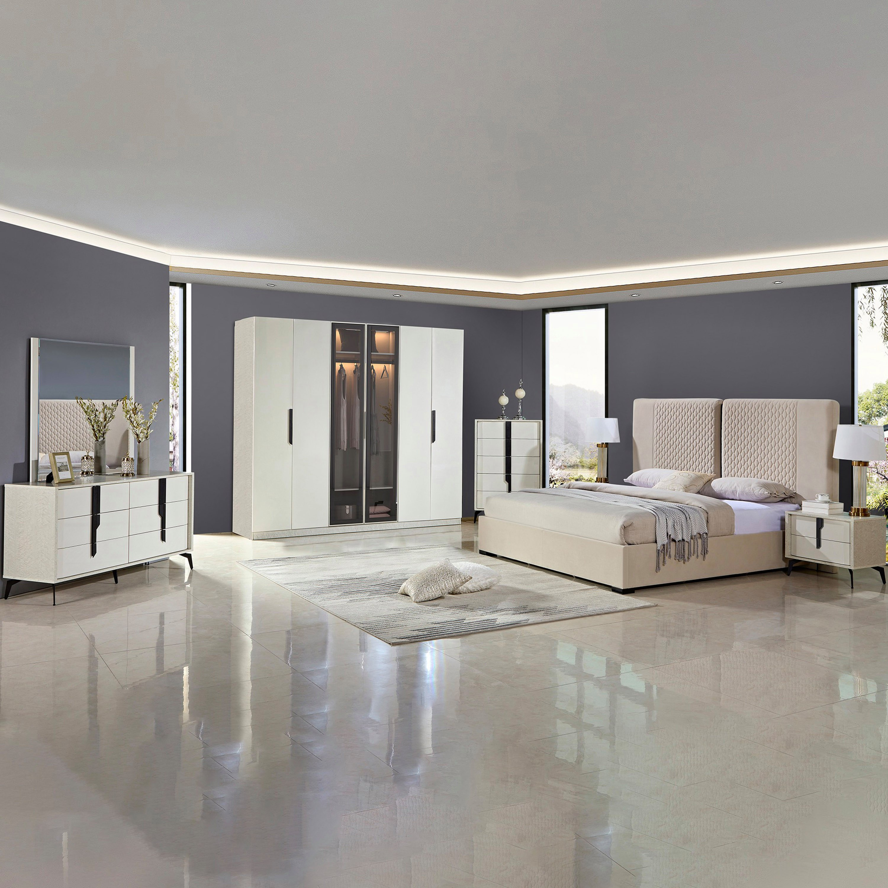 Grandeura 6-Door Wardrobe with Transparent Glass-hbxfurniture-wardrobes-image-8