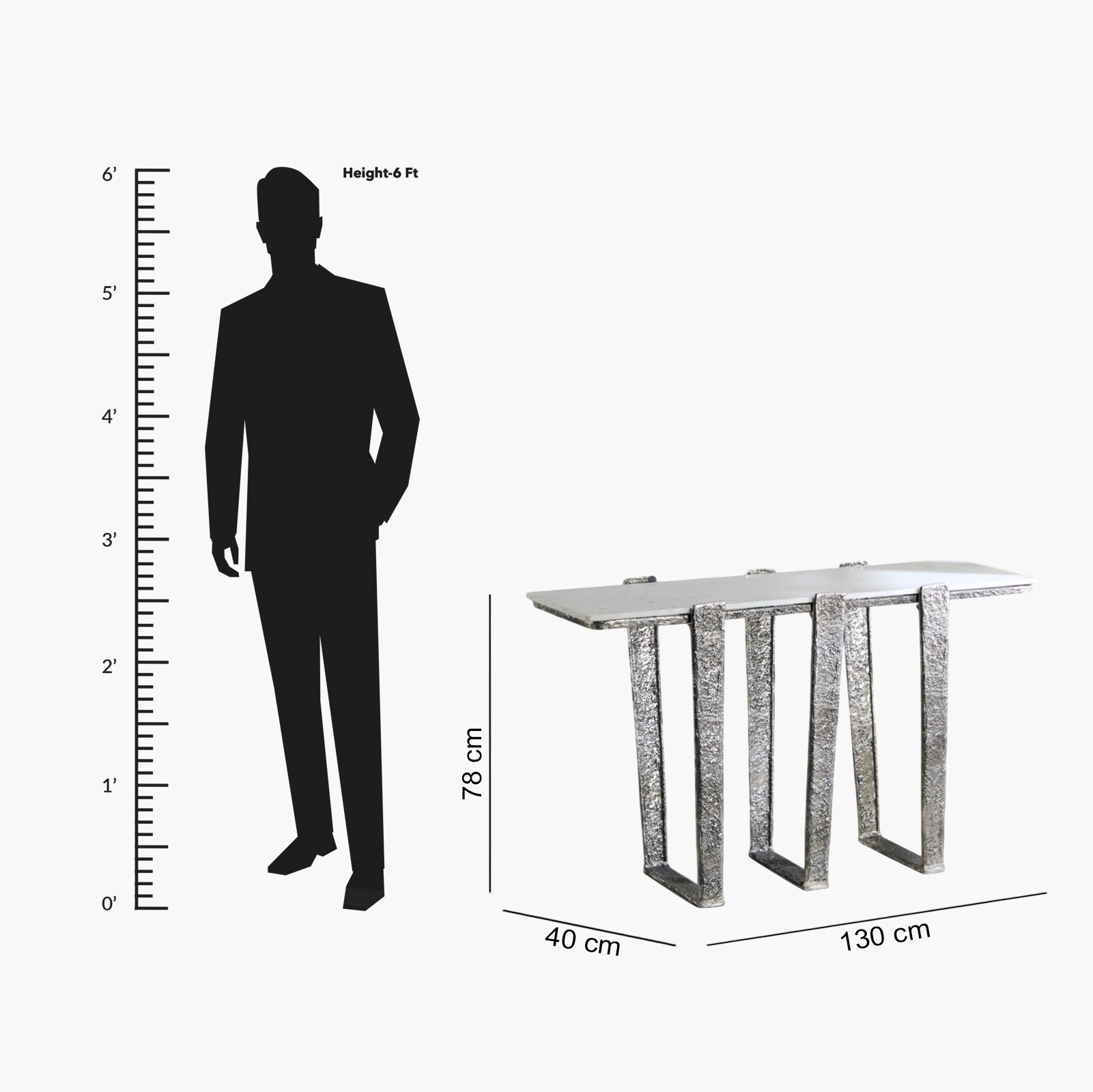 طاولة كونسول من الألومنيوم المصبوب بسطح من الرخام الأصلي - ستوي من فيندرا-hbxfurniture-tablesandstands-consoletables-image-8