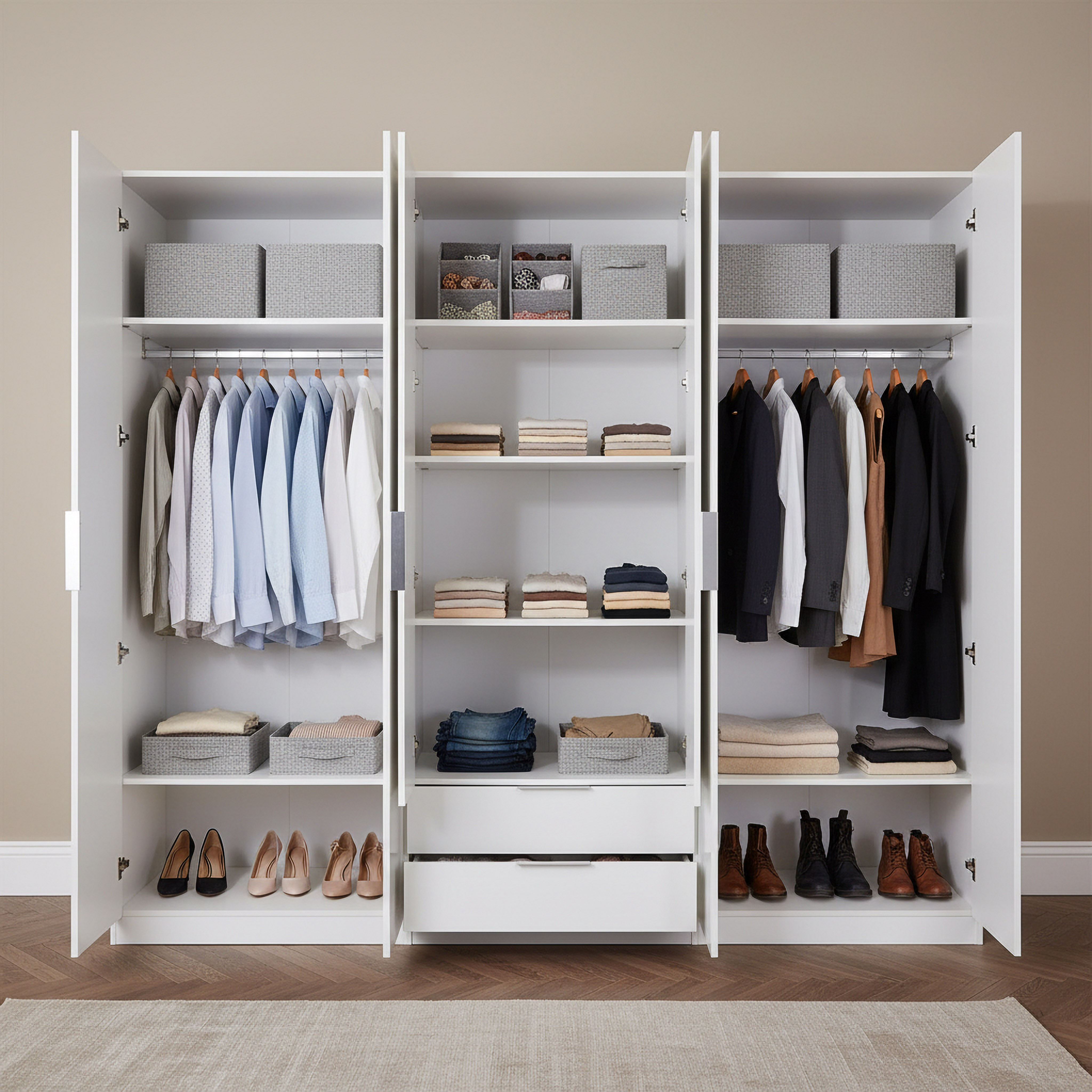Frankfurt 6-Door Wardrobe with 2-Drawers and Mirrors-hbxfurniture-wardrobes-image-3