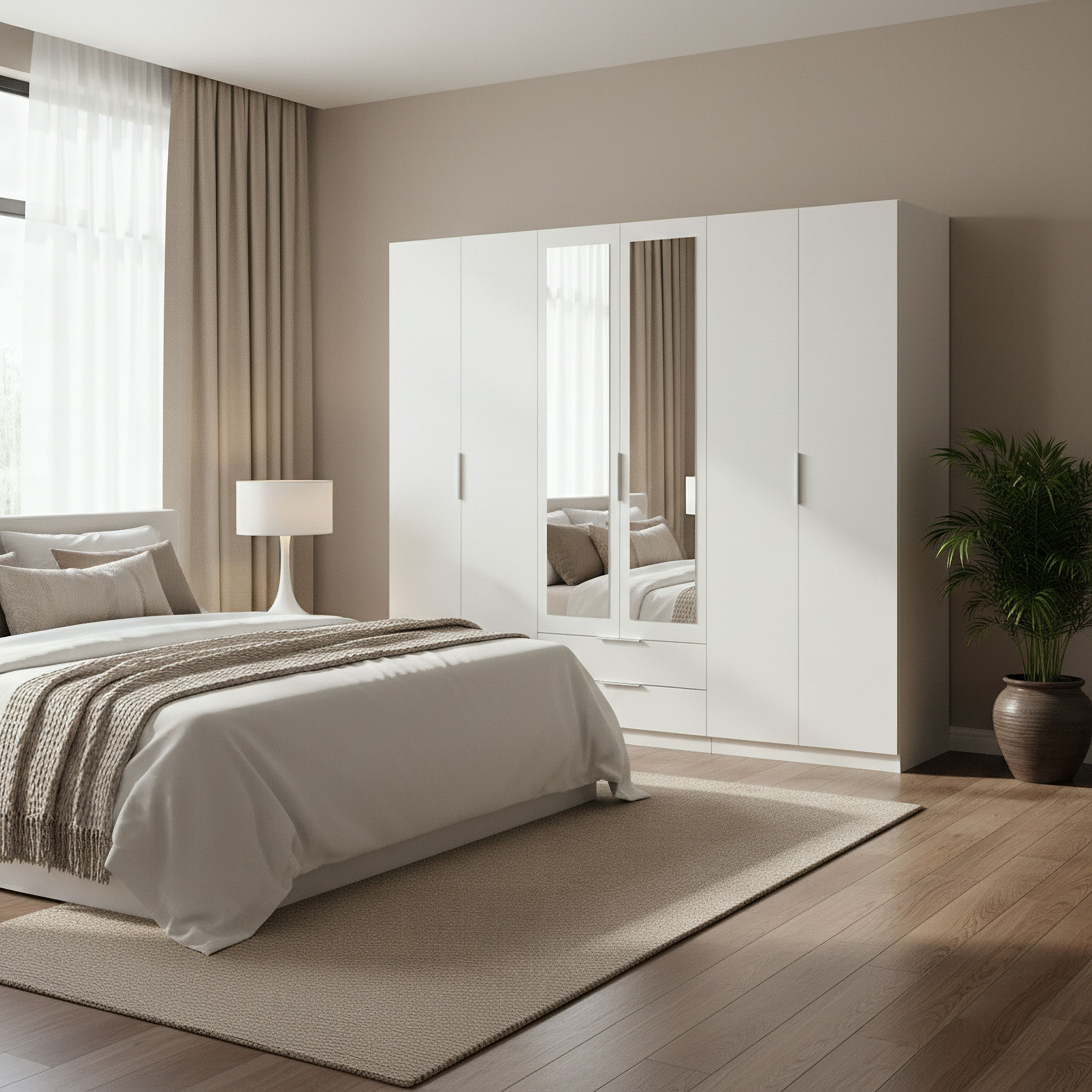 Frankfurt 6-Door Wardrobe with 2-Drawers and Mirrors-hbxfurniture-wardrobes-image-7