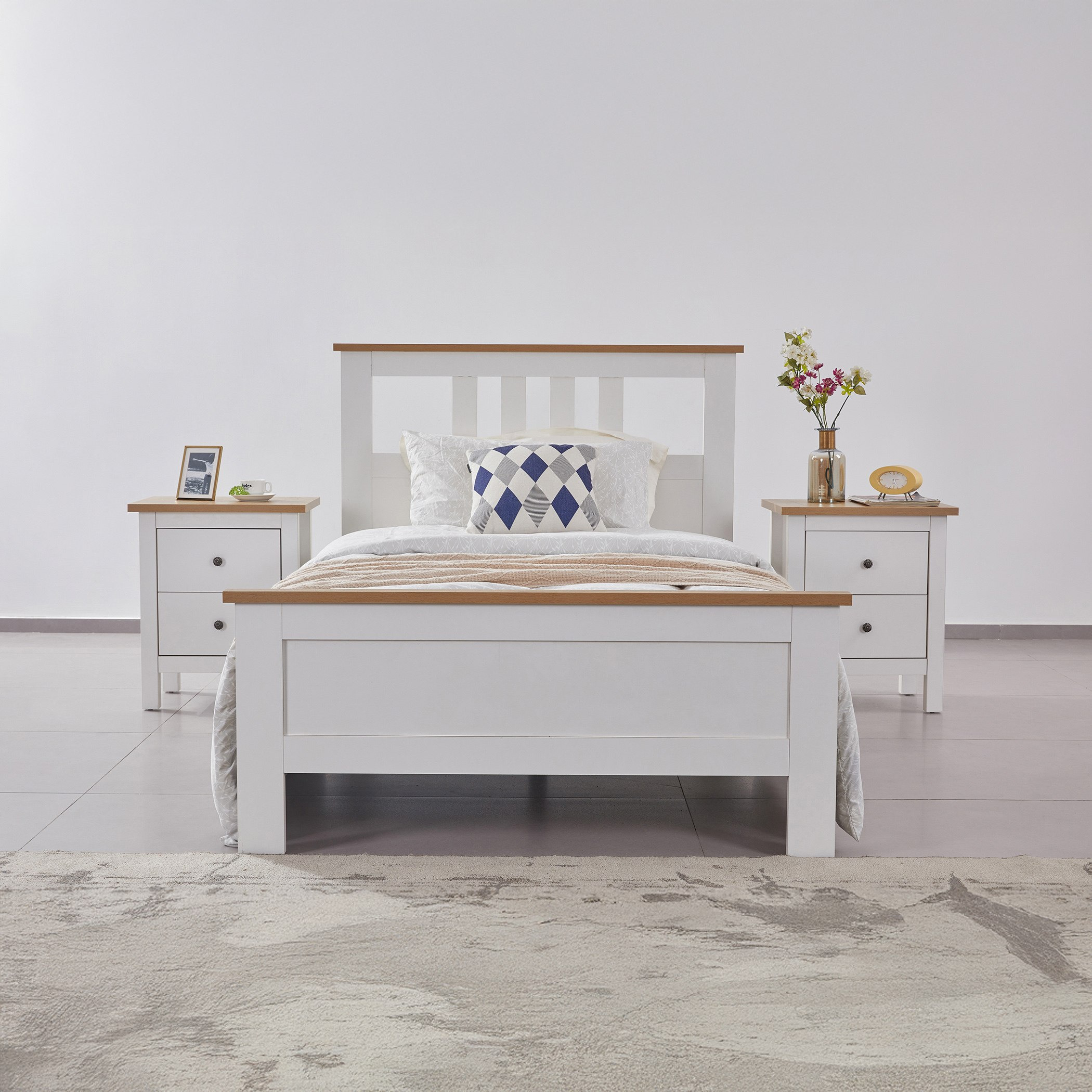 Hampton Nxt Single Bed - 90x200 cm-hbxfurniture-bedsandbedsets-beds-single-image-1