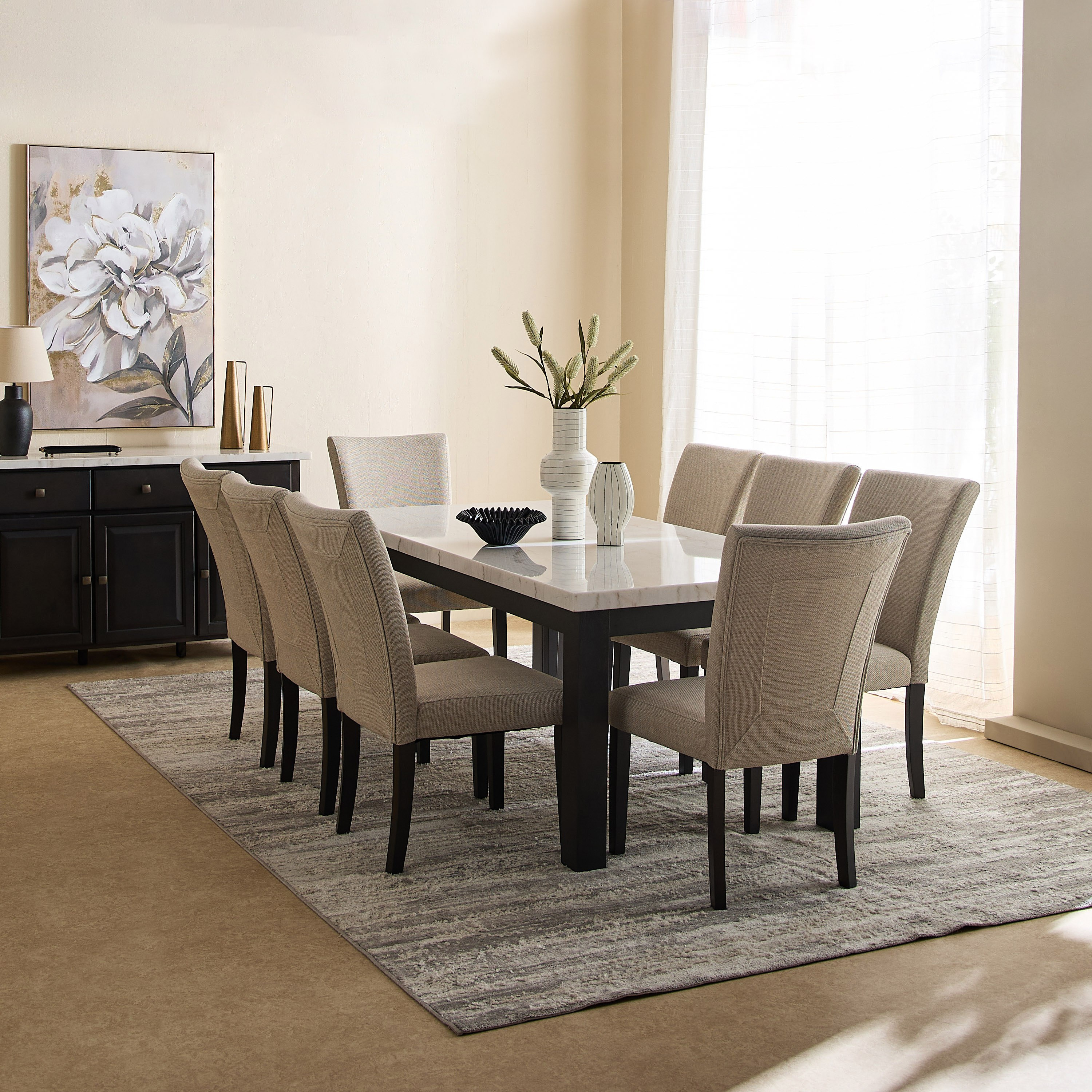 طقم طاولة سفرة بسطح رخامي 8 مقاعد من أورلاندو نيكست-hbxfurniture-diningtablesandsets-diningsets-eightseater-image-9