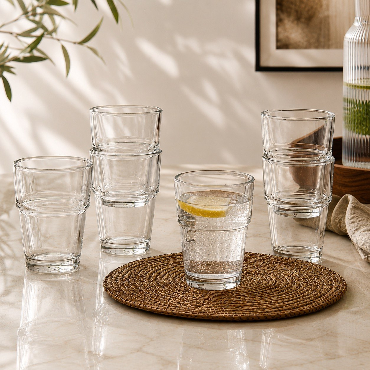 طقم أكواب قابل للتكديس من 6 قطع من أطلس - 200 مل-hbxhomeware-hbxkitchen-image-1