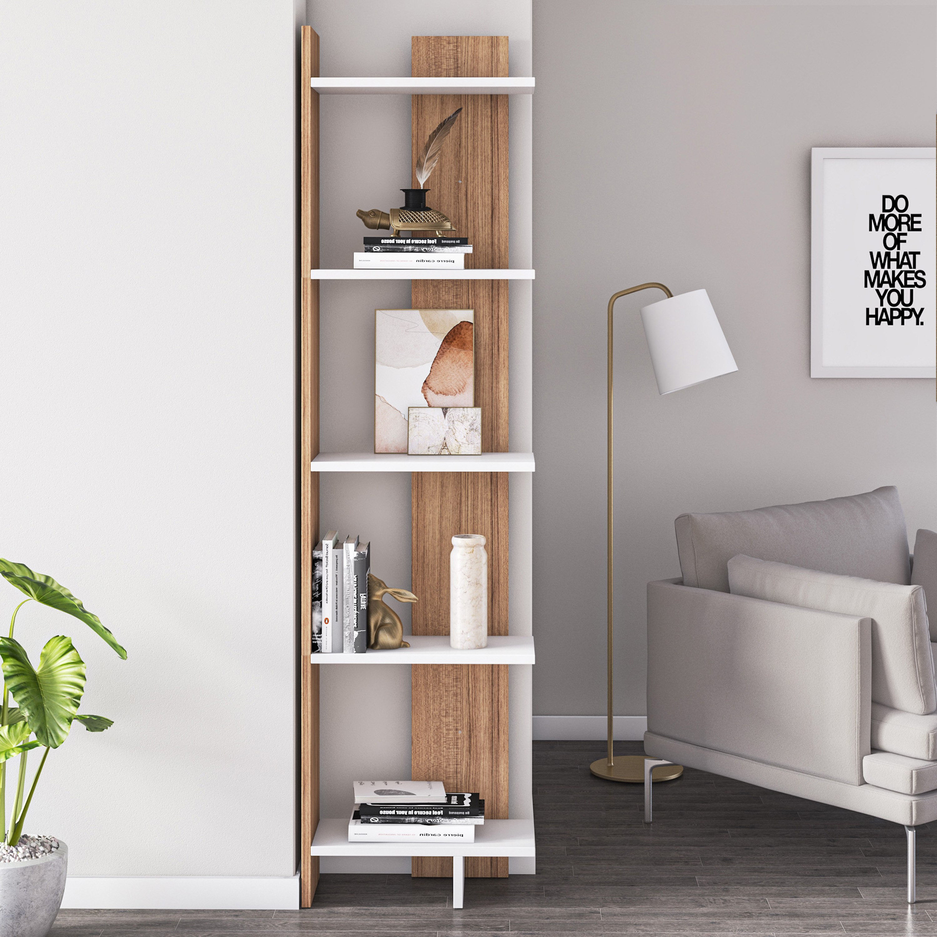 خزانة كتب ركنية 5 طبقات من ألفا-hbxfurniture-office-bookcases-image-1