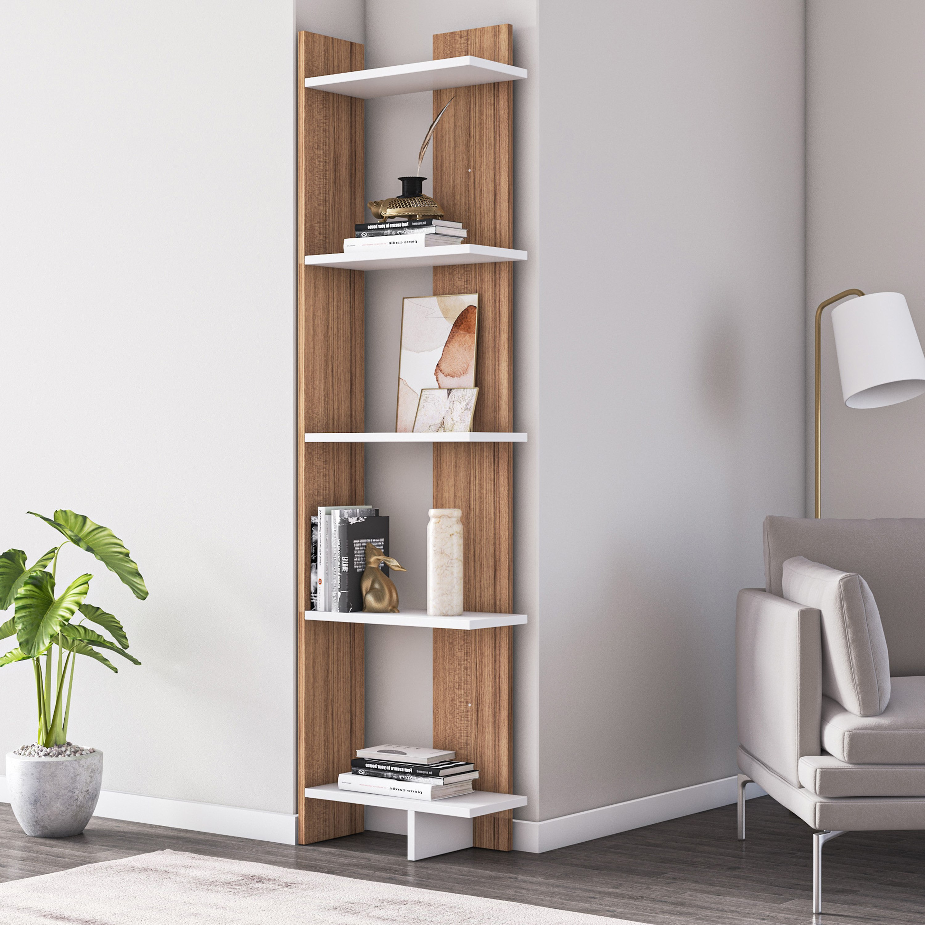 خزانة كتب ركنية 5 طبقات من ألفا-hbxfurniture-office-bookcases-image-2
