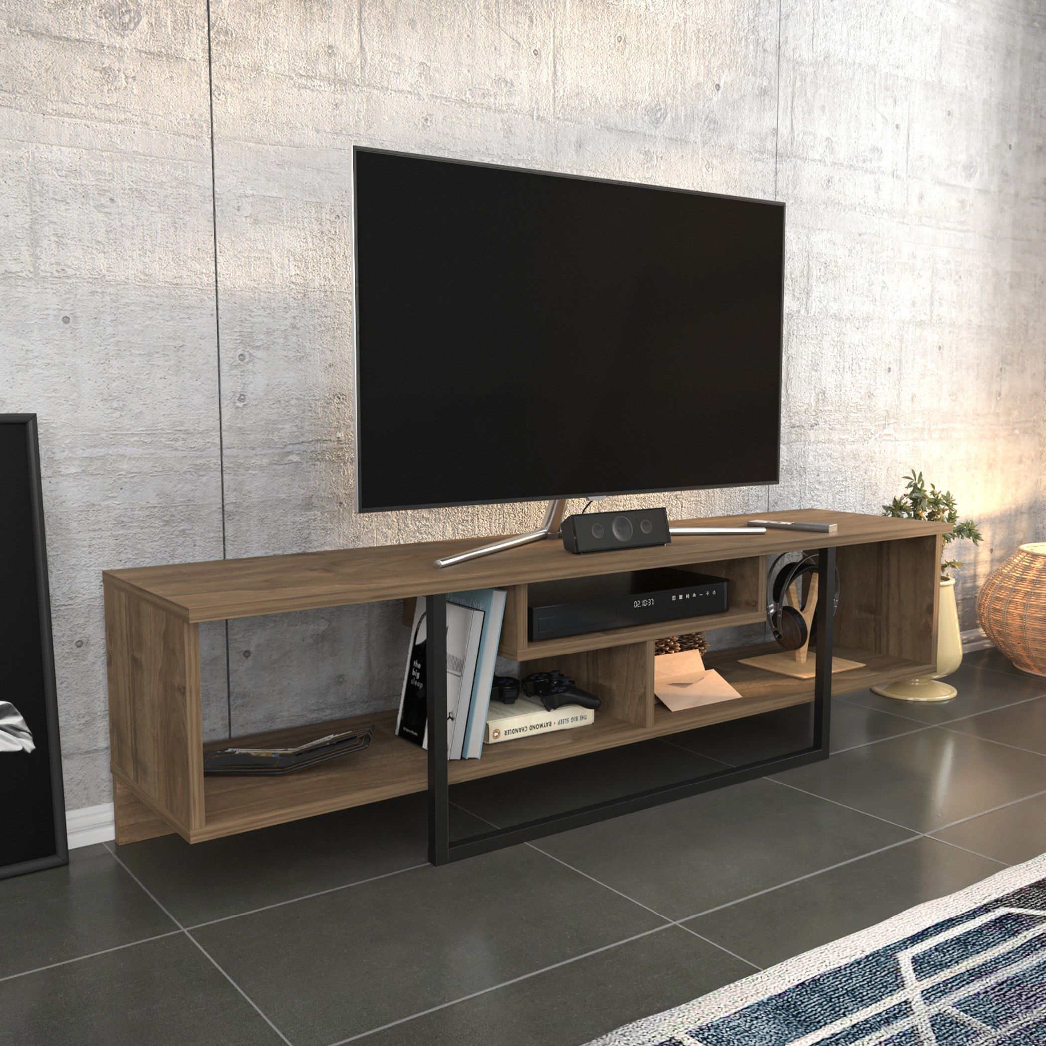 Modulix Dale 1.5 Metre Large TV Unit for TVs up to 65 inches-hbxlivingroom-mediaunitsandstorage-tvunits-image-2