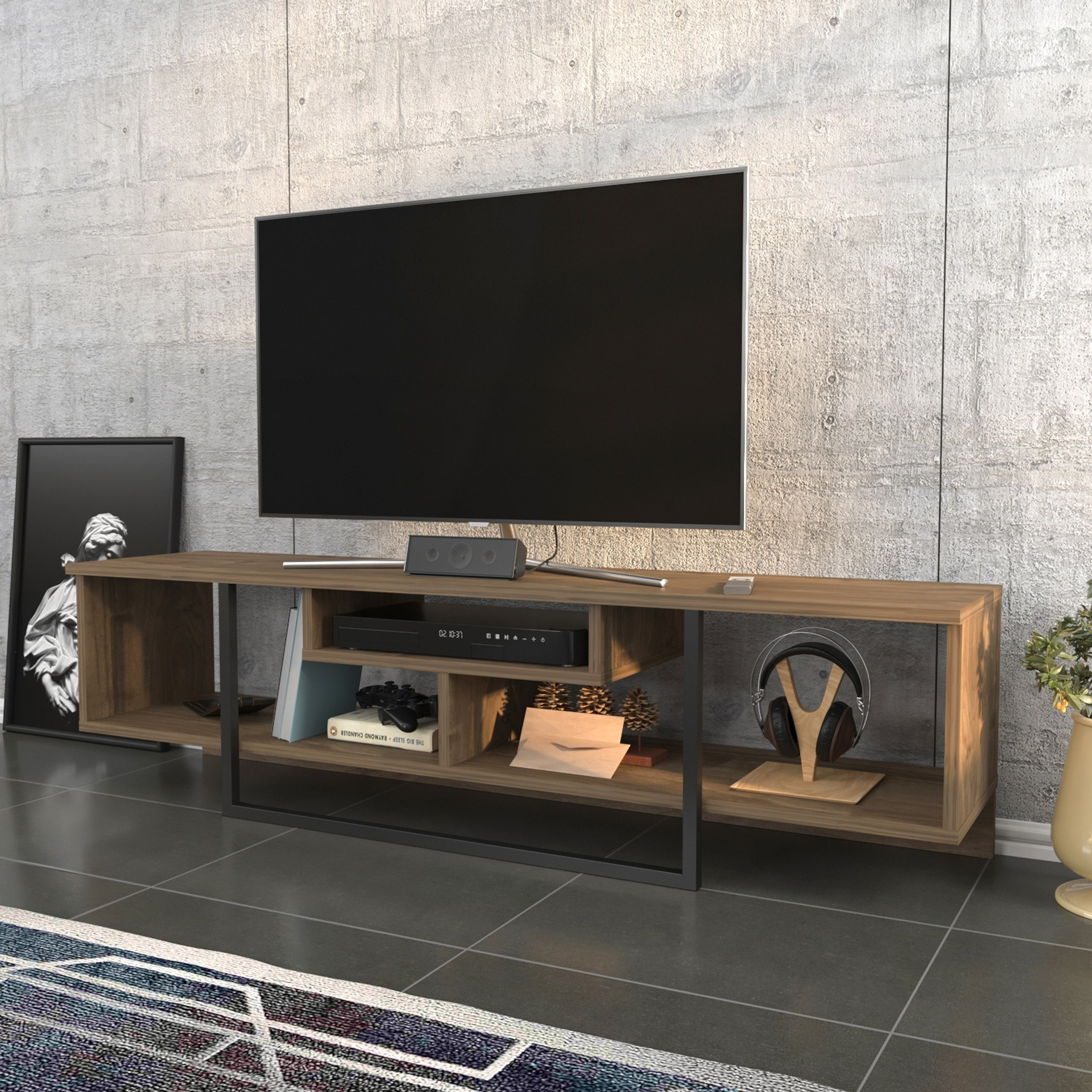Modulix Dale 1.5 Metre Large TV Unit for TVs up to 65 inches-hbxlivingroom-mediaunitsandstorage-tvunits-image-3