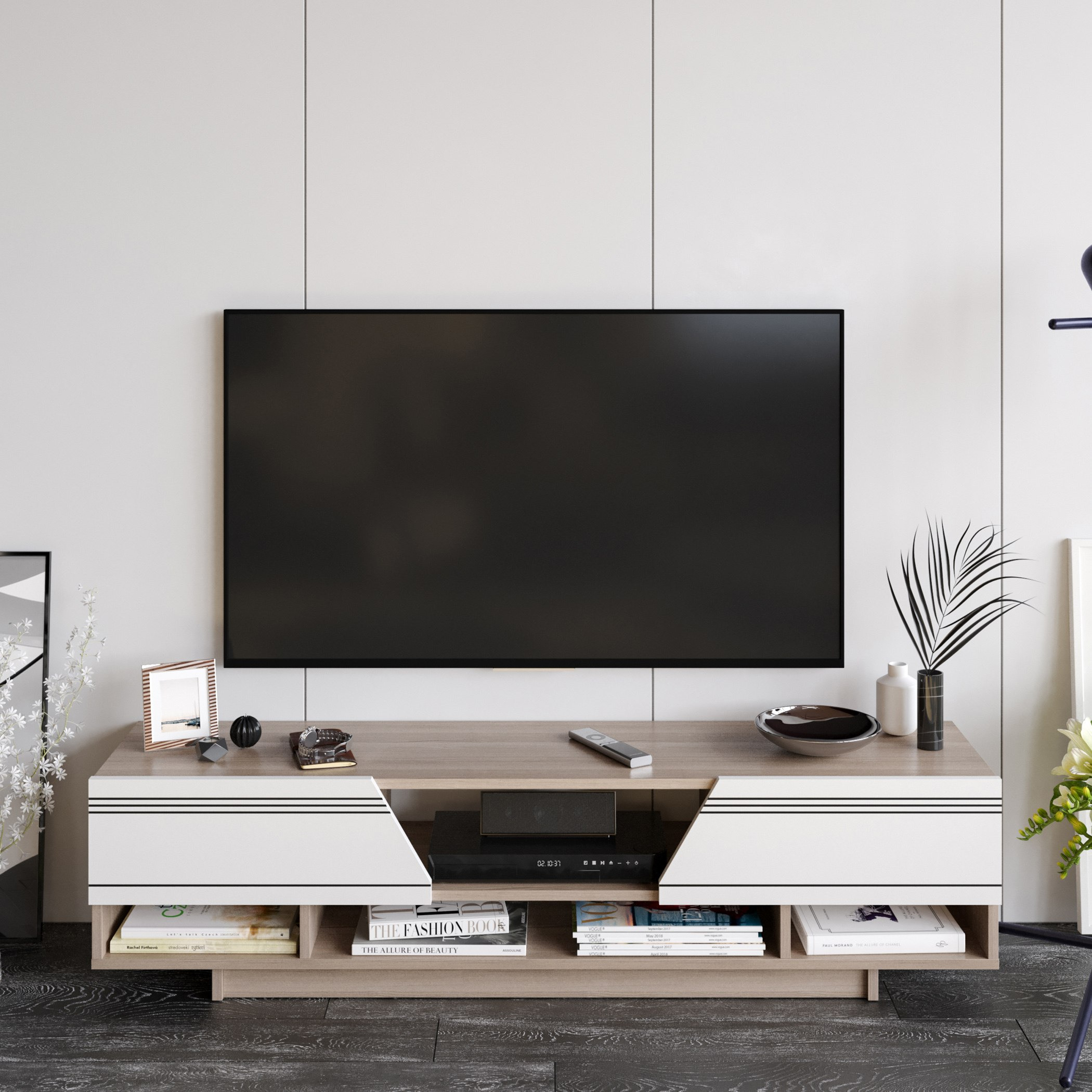 Modulix Apsara 1.6 Metre TV Unit for TVs up to 70 inches-hbxlivingroom-mediaunitsandstorage-tvunits-image-1