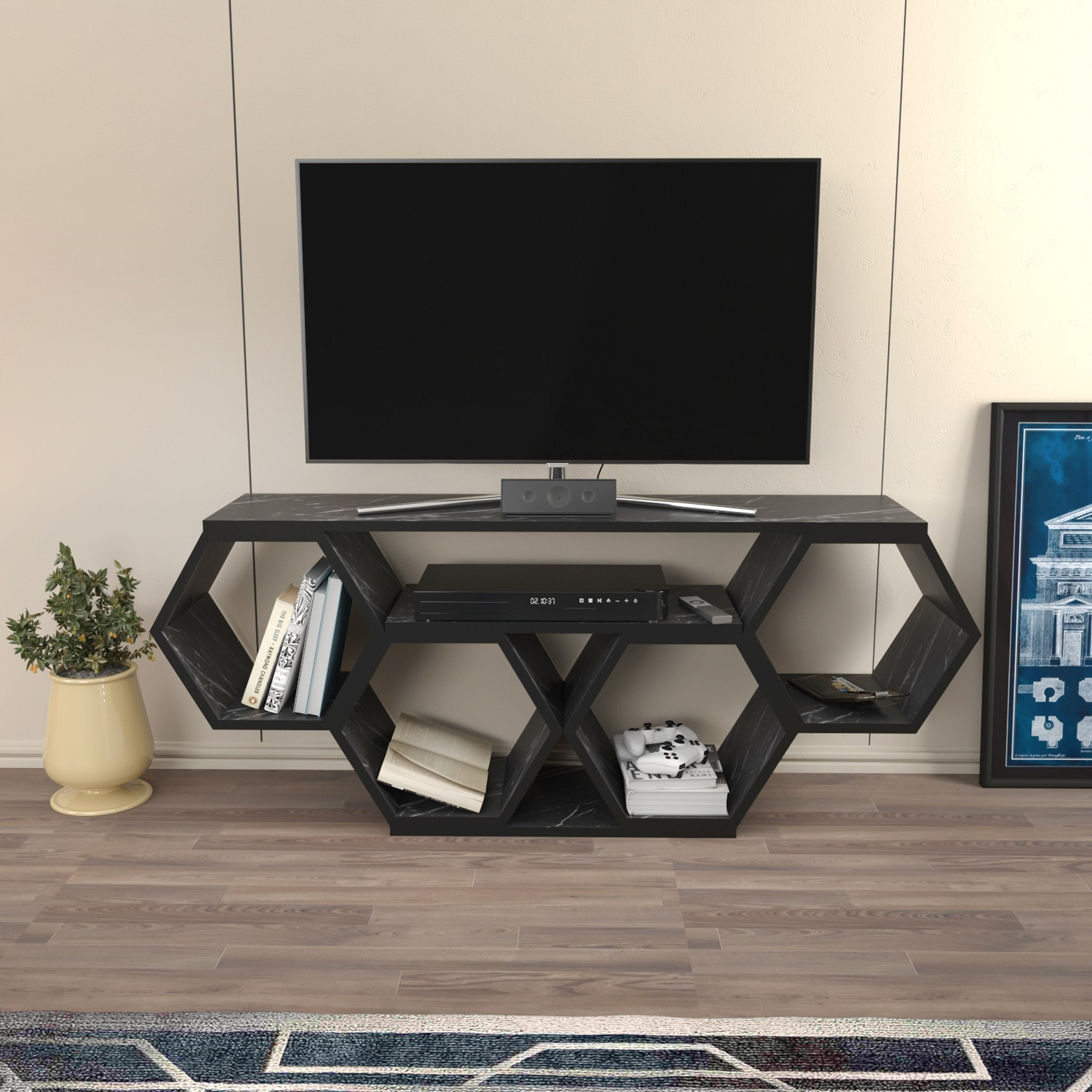 Modulix Asta 1.4 Metre TV Unit for TVs up to 60 inches-hbxlivingroom-mediaunitsandstorage-tvunits-image-1