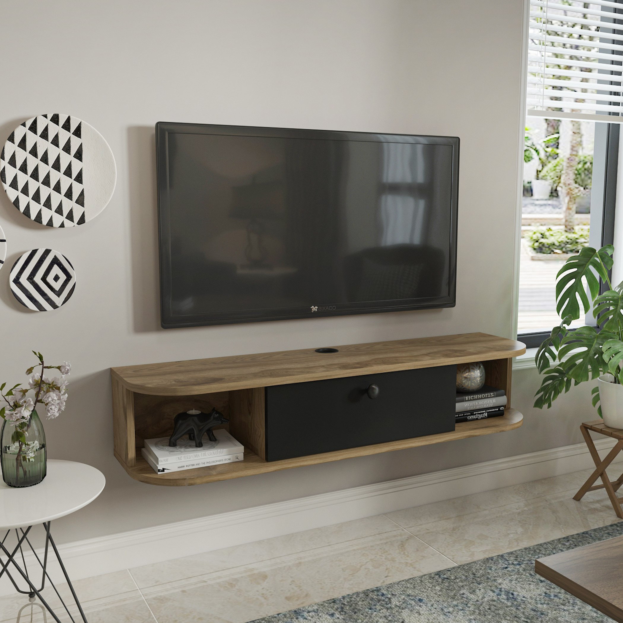 Alana 1.2 Metre Wall Mount TV Unit for TVs up to 50 inches-hbxlivingroom-mediaunitsandstorage-tvunits-image-1
