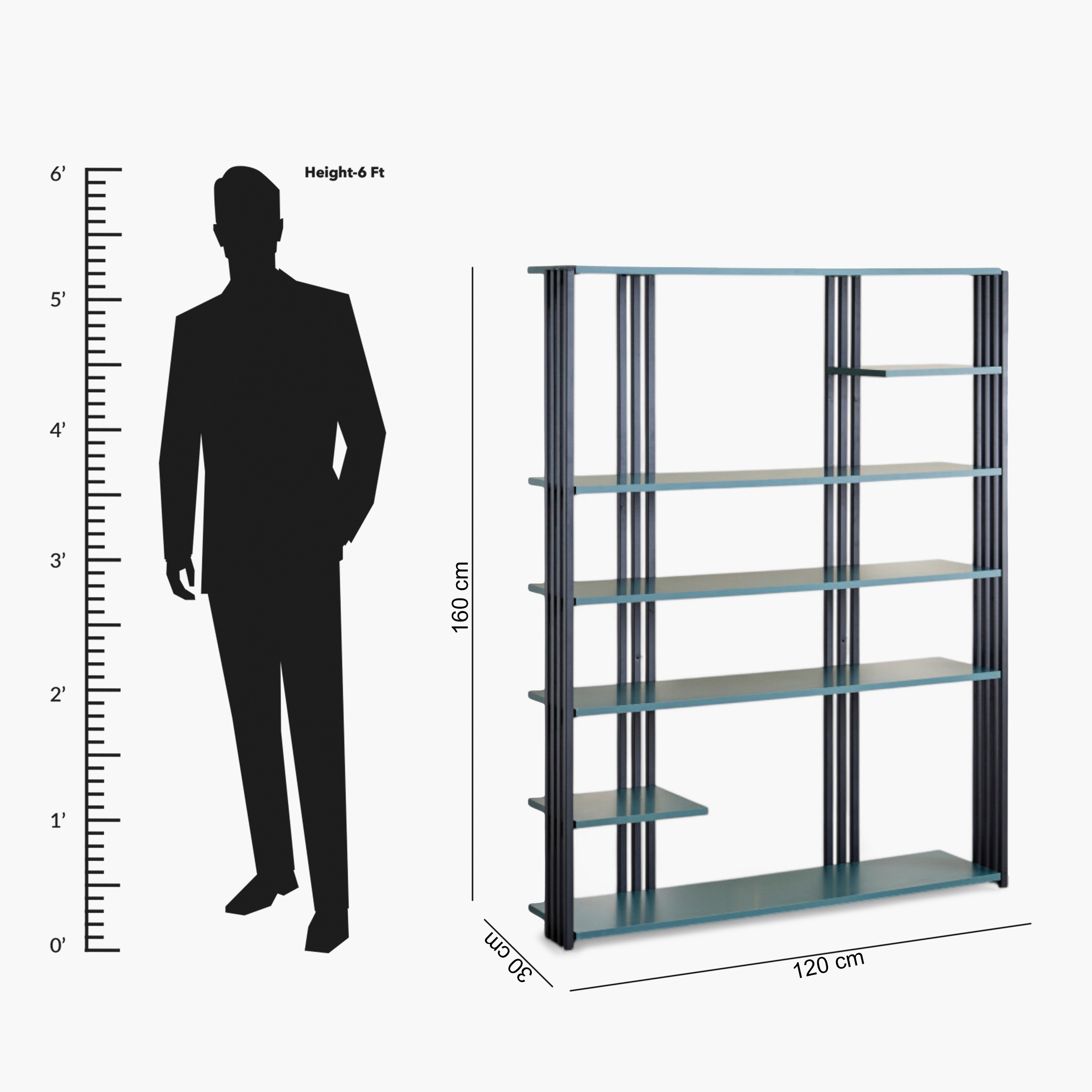 Modulix Alino 4-Tier Bookcase-hbxfurniture-office-bookcases-image-8