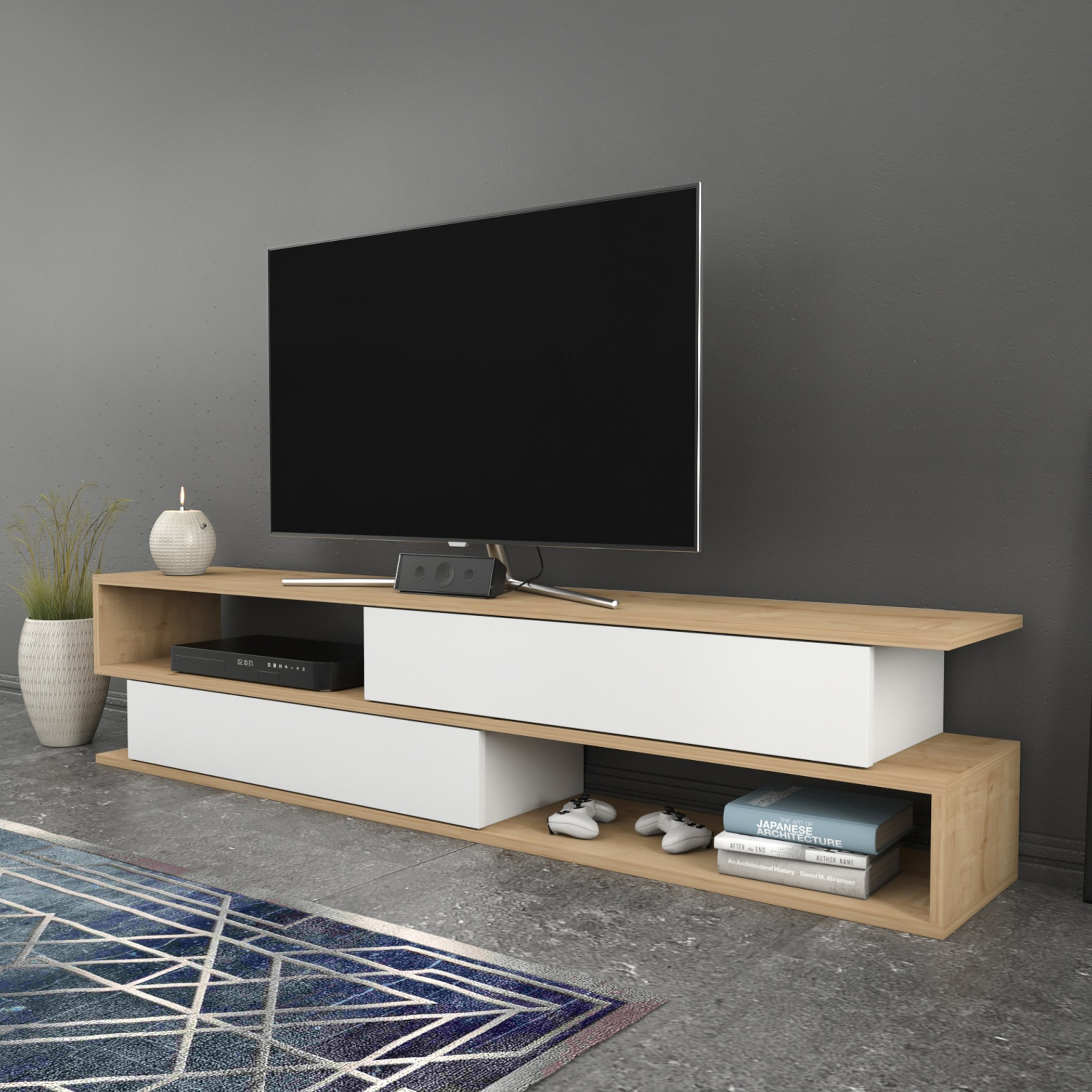 Modulix Faddy 1.6 Metre TV Unit for TVs upto 70 inches-hbxlivingroom-mediaunitsandstorage-tvunits-image-3