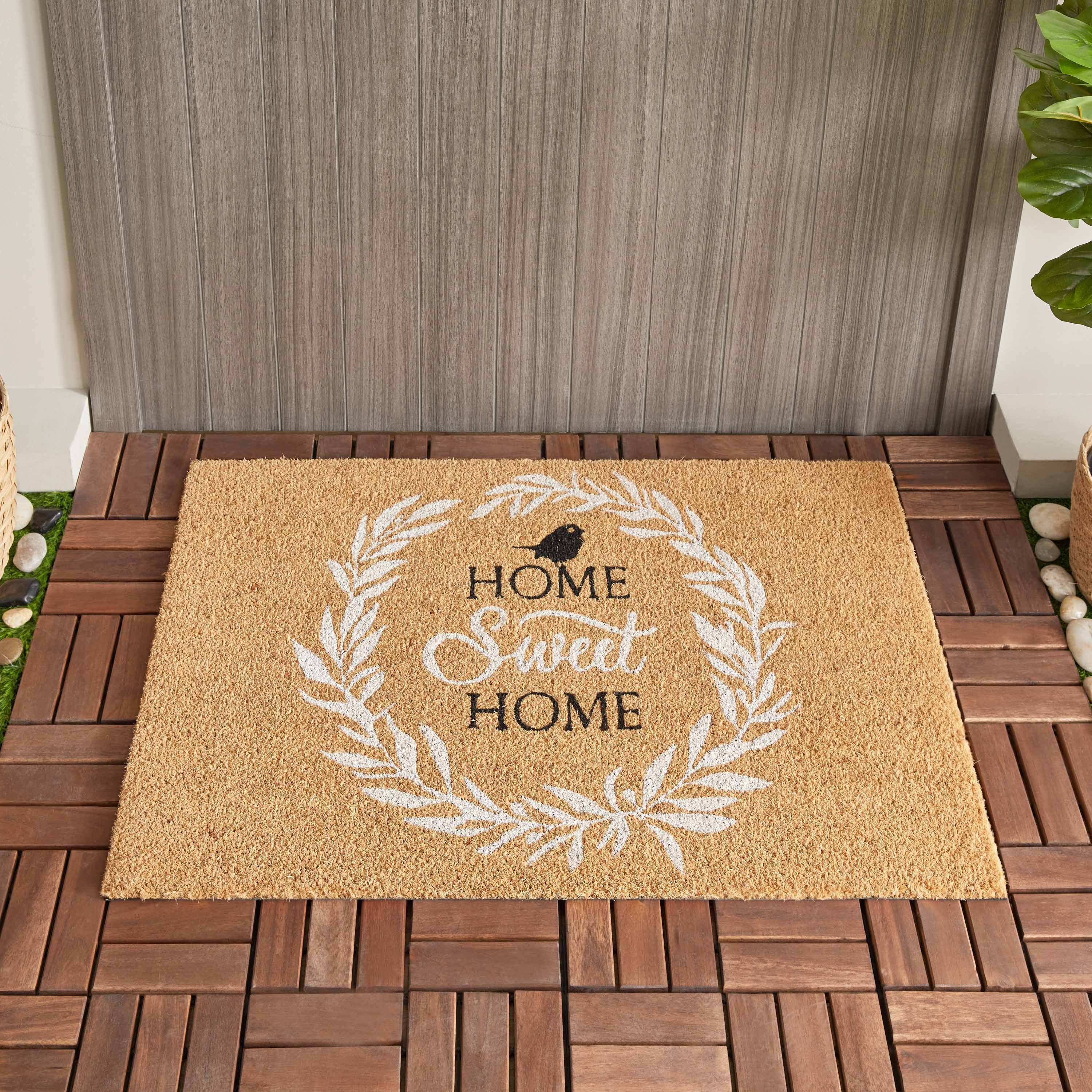 سجادة باب من ألياف جوز الهند بظهر بي في سي وطبعات من هوم سويت - 60x90 سم-hbxhomeware-hbxdecorandfurnishings-image-2