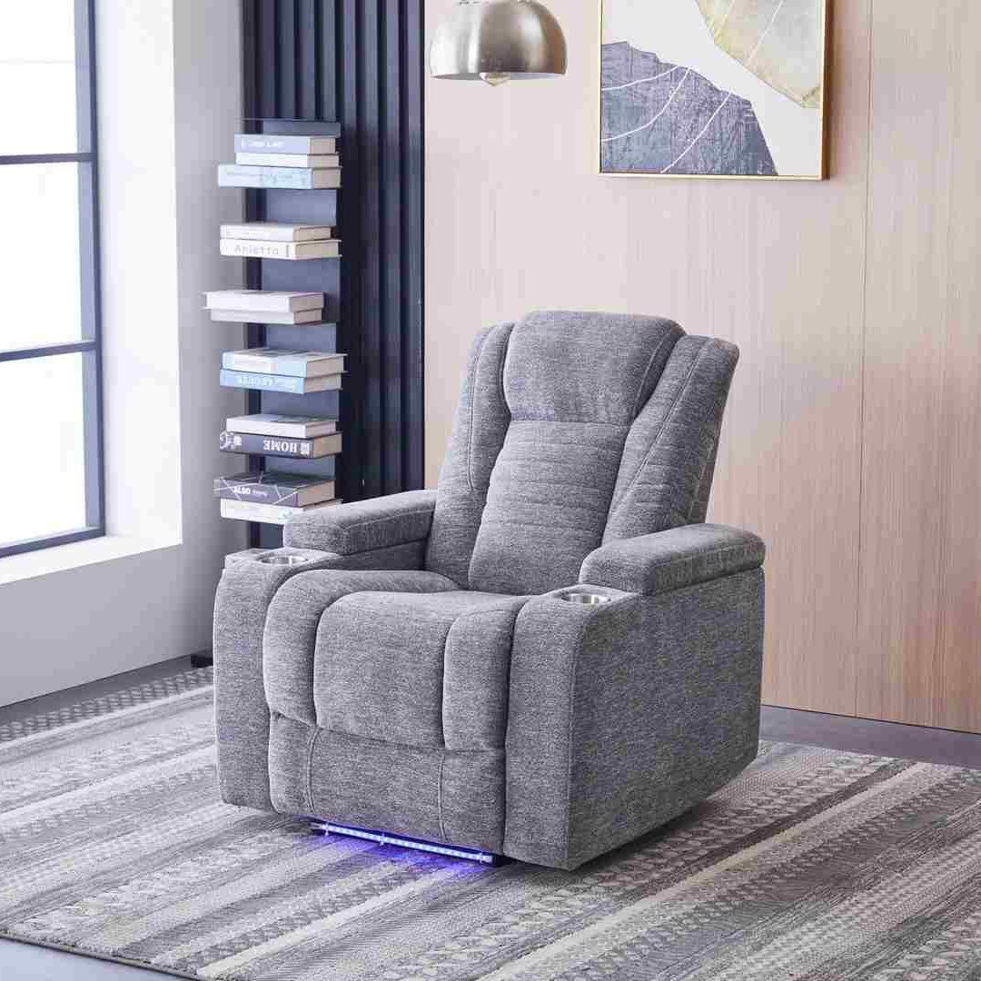 Jamaica NXT 2-Cup Holder Power Fabric Armchair Recliner Sofa with Arm Storage and LED Lights-hbxfurniture-sofasandarmchairs-reclinersofas-image-10