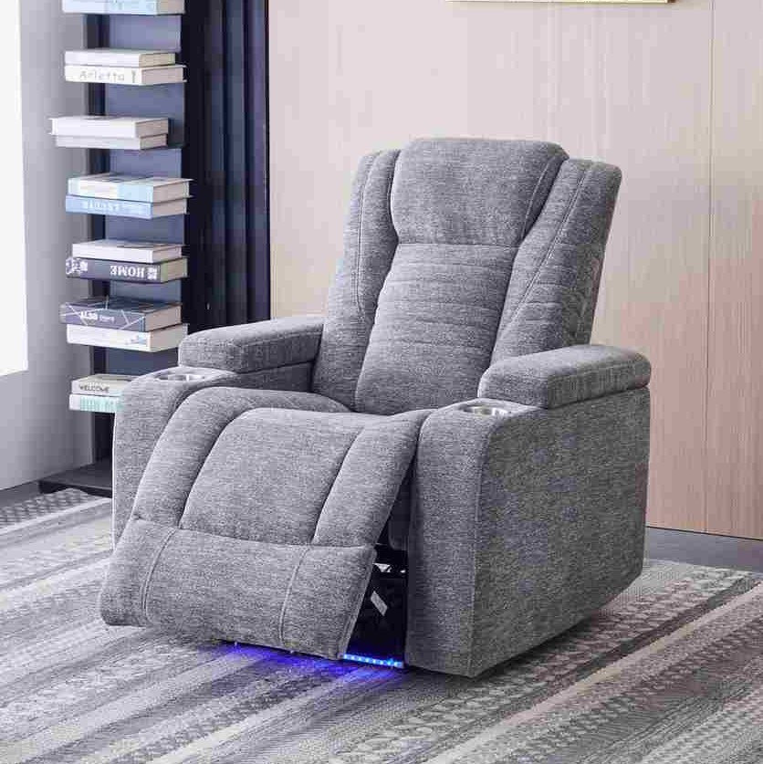 Jamaica NXT 2-Cup Holder Power Fabric Armchair Recliner Sofa with Arm Storage and LED Lights-hbxfurniture-sofasandarmchairs-reclinersofas-image-12