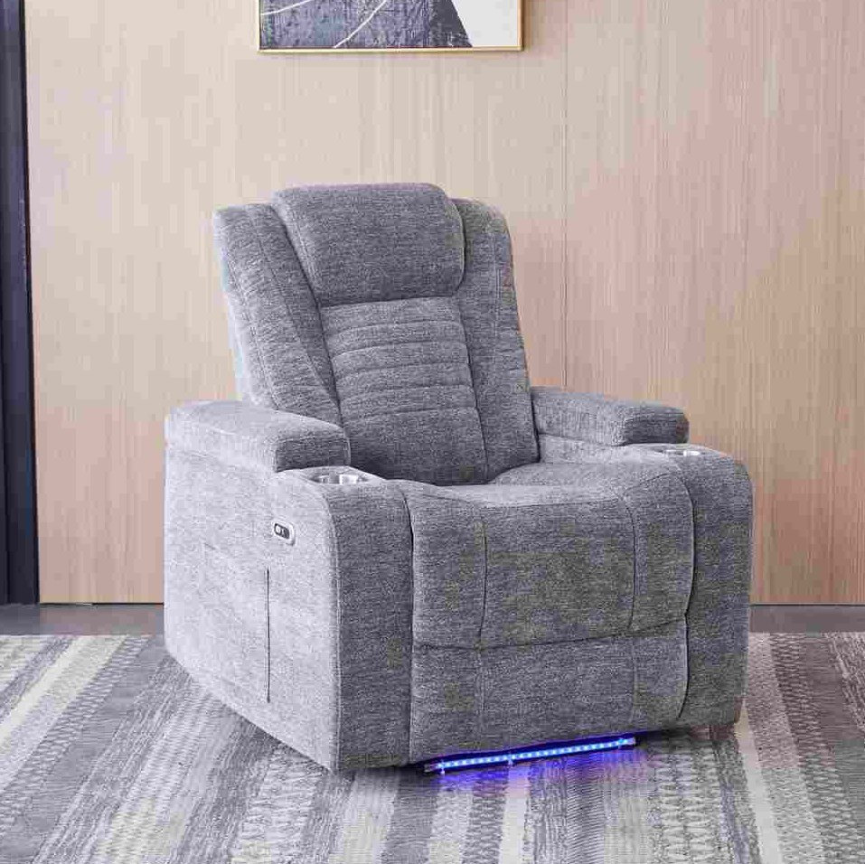 Jamaica NXT 2-Cup Holder Power Fabric Armchair Recliner Sofa with Arm Storage and LED Lights-hbxfurniture-sofasandarmchairs-reclinersofas-image-3