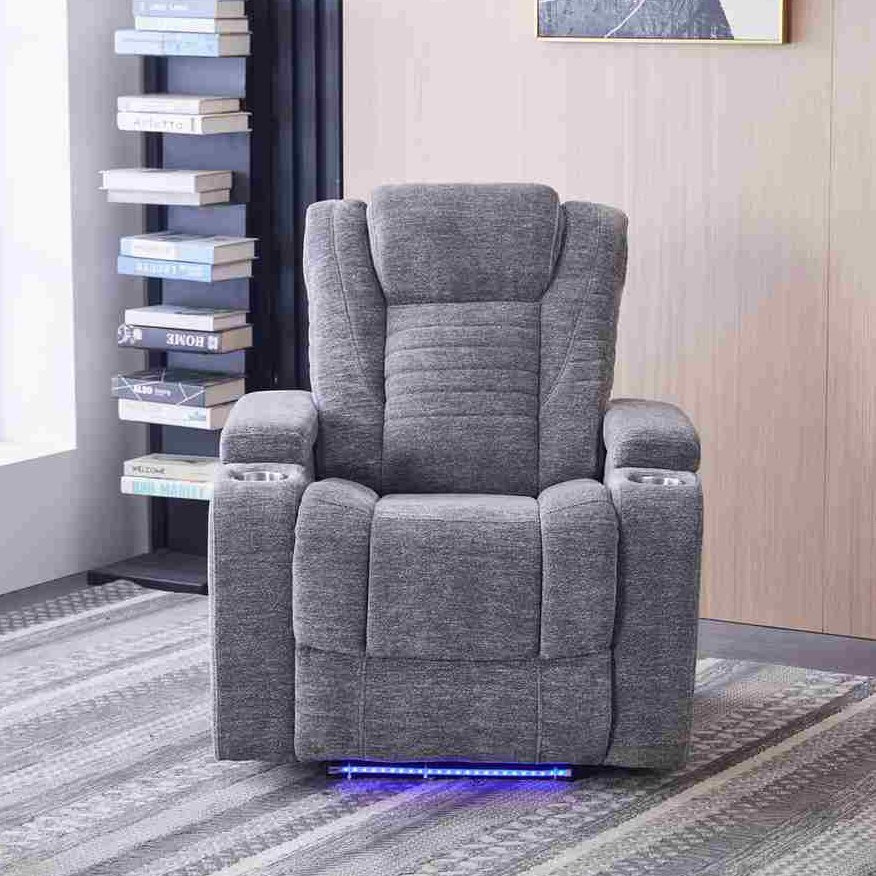Jamaica NXT 2-Cup Holder Power Fabric Armchair Recliner Sofa with Arm Storage and LED Lights-hbxfurniture-sofasandarmchairs-reclinersofas-image-2