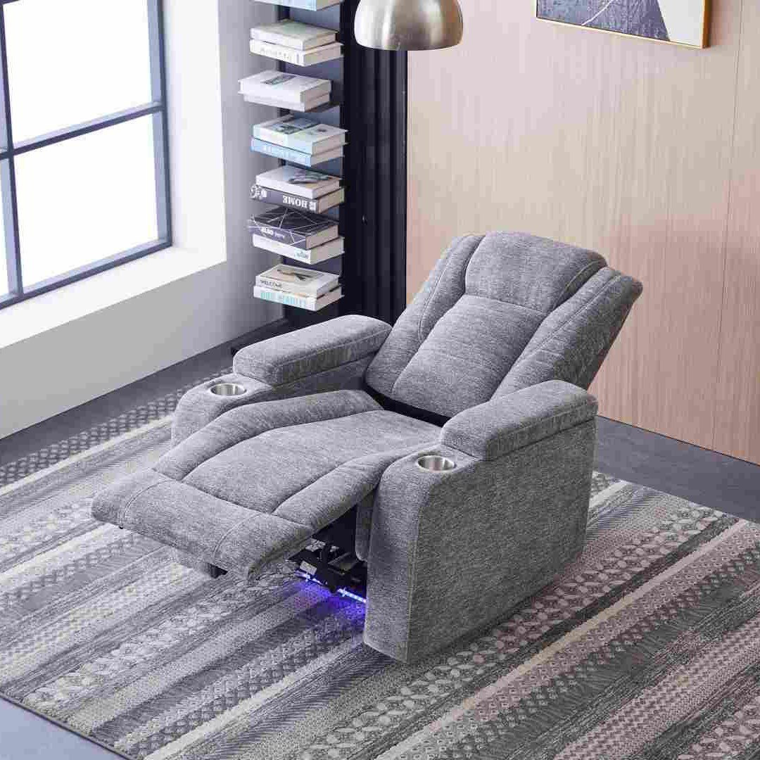 Jamaica NXT 2-Cup Holder Power Fabric Armchair Recliner Sofa with Arm Storage and LED Lights-hbxfurniture-sofasandarmchairs-reclinersofas-image-4