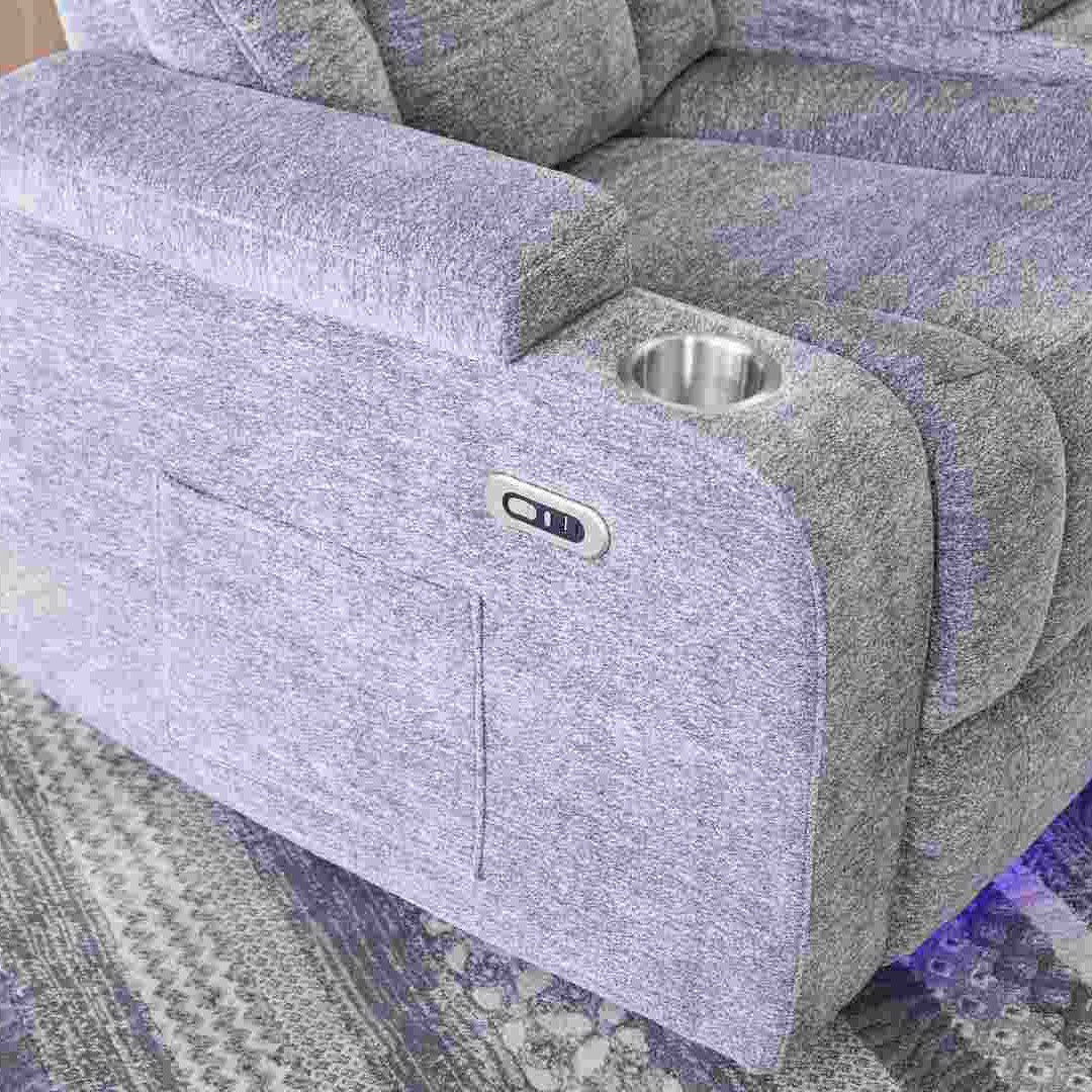 Jamaica NXT 2-Cup Holder Power Fabric Armchair Recliner Sofa with Arm Storage and LED Lights-hbxfurniture-sofasandarmchairs-reclinersofas-image-6