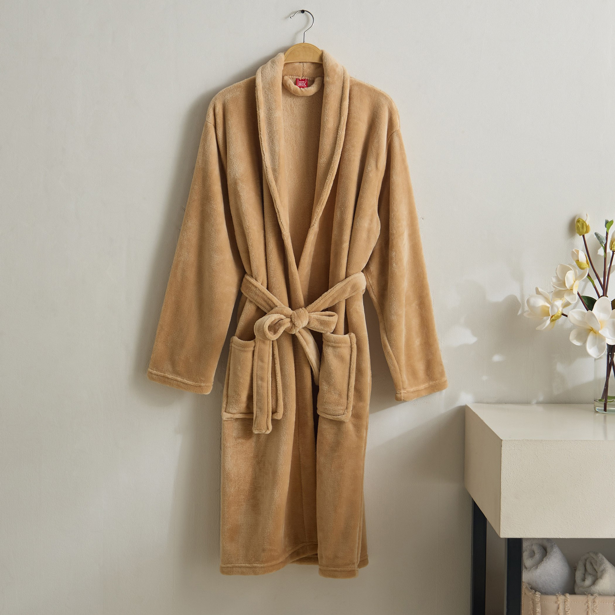 Atlanta Microfibre Flannel Bathrobe - Medium-hbxbathroom-bathroomtextiles-image-1
