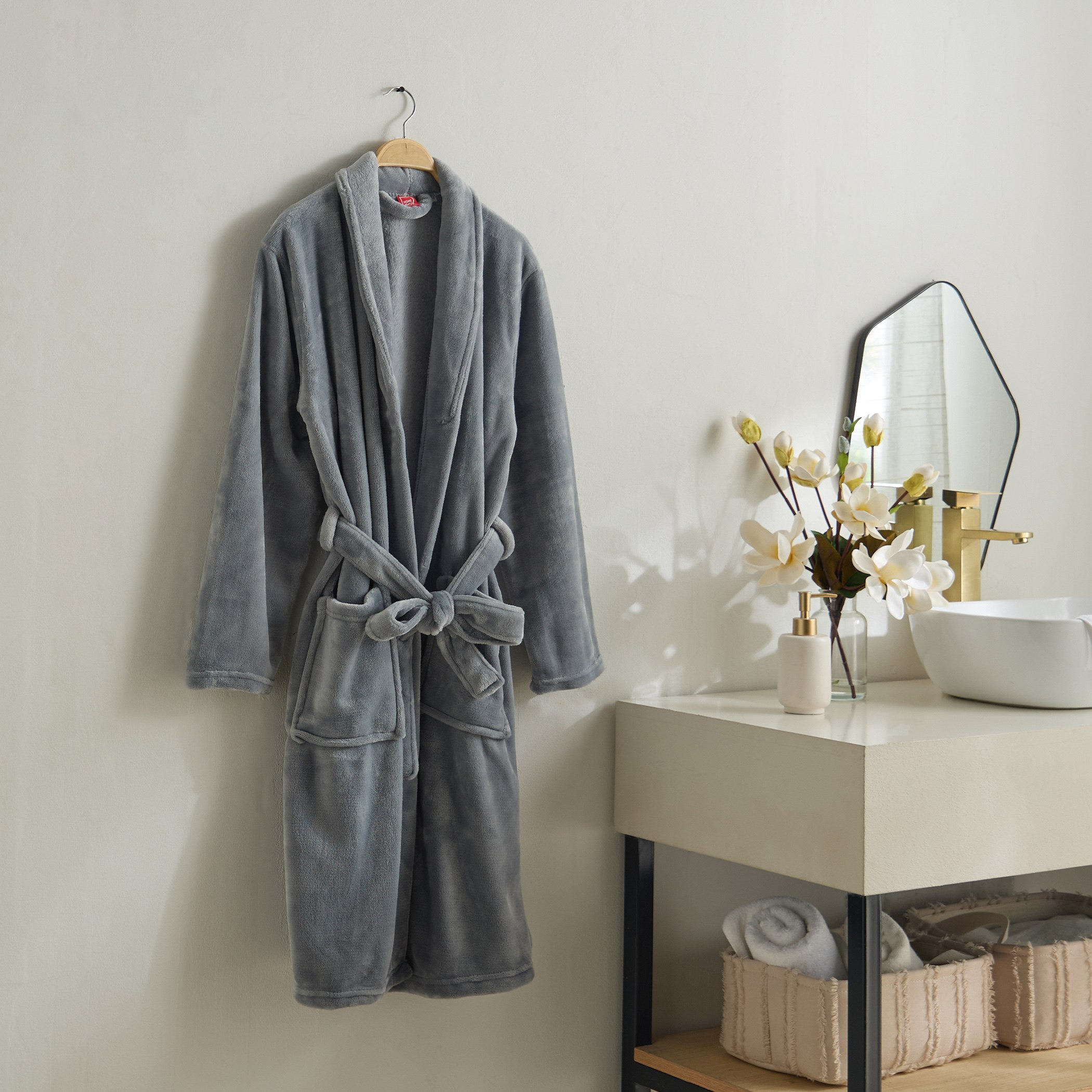 Atlanta Microfibre Flannel Bathrobe - Medium-hbxbathroom-bathroomtextiles-image-5