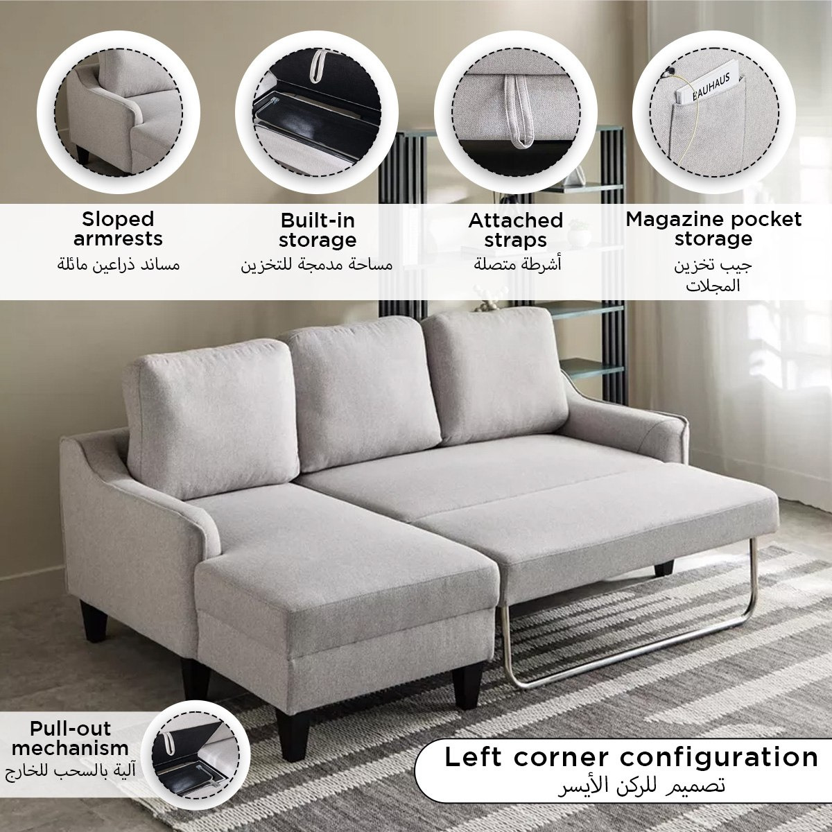 Sydney NXT Left Corner Sofa Bed with Side Pocket and USB-hbxfurniture-sofasandarmchairs-sofabeds-image-16