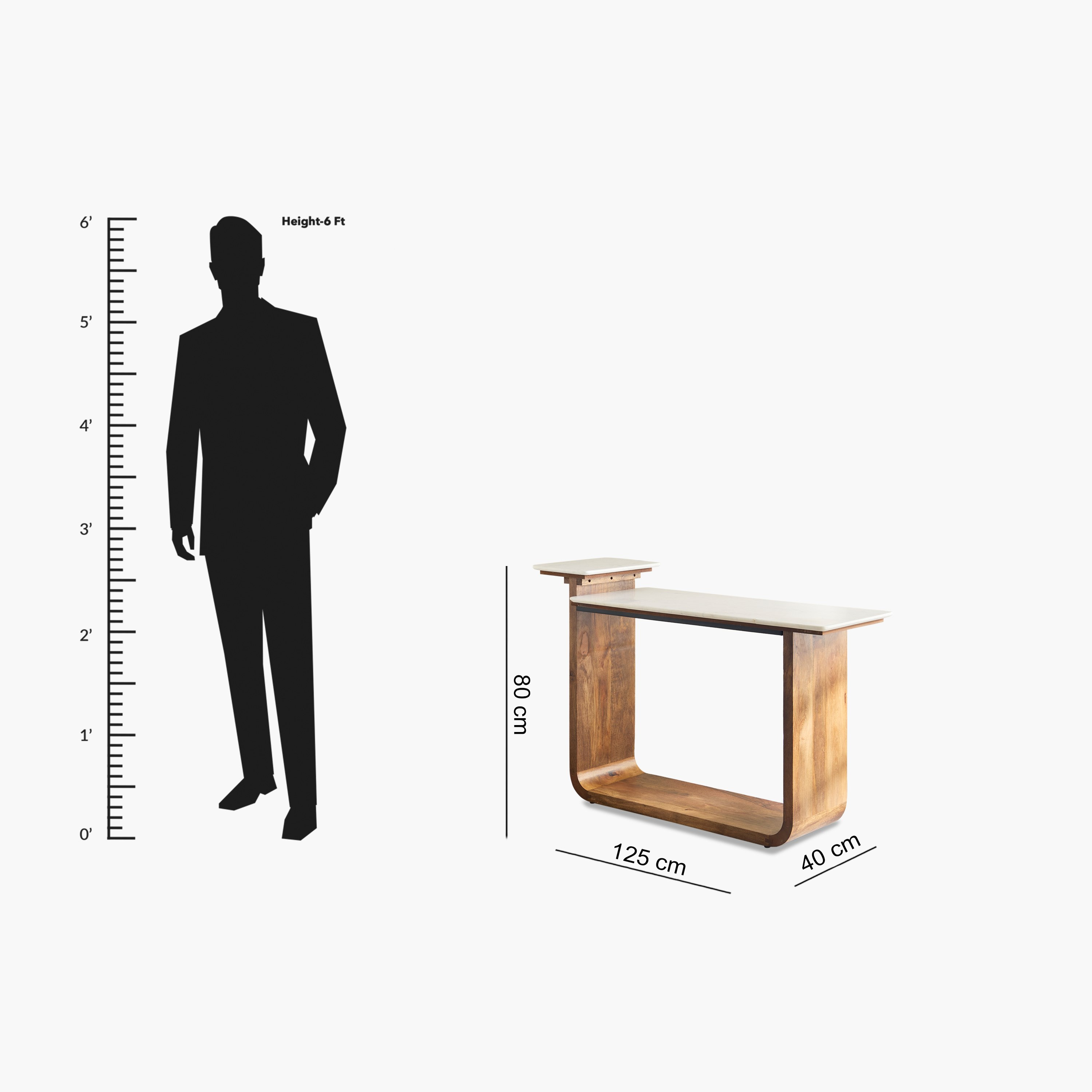Cavon Ashton Genuine Marble Top Console Table with Solid Wood Base-hbxfurniture-tablesandstands-consoletables-image-9