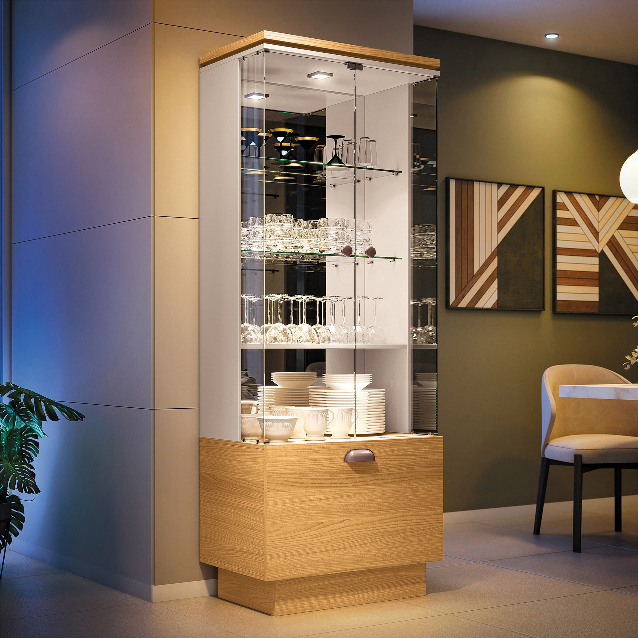 وحدة عرض زجاج بأبواب زجاج من أورا-hbxfurniture-diningroom-barcountersandbarstools-image-1
