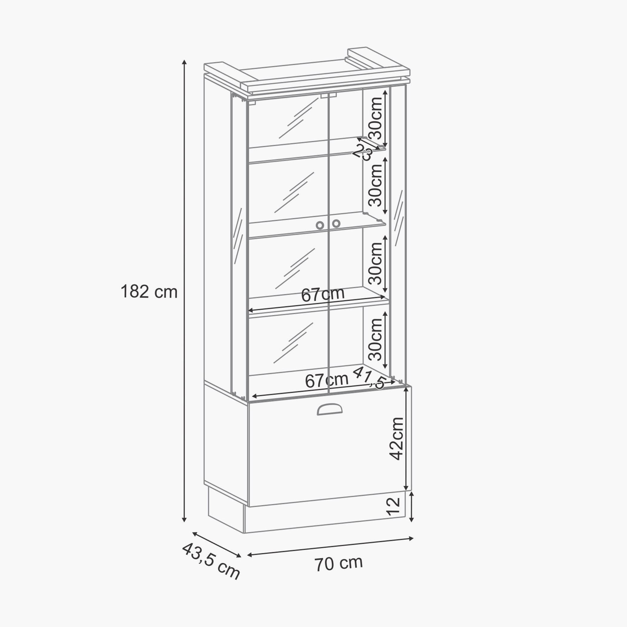 وحدة عرض زجاج بأبواب زجاج من أورا-hbxfurniture-diningroom-barcountersandbarstools-image-9