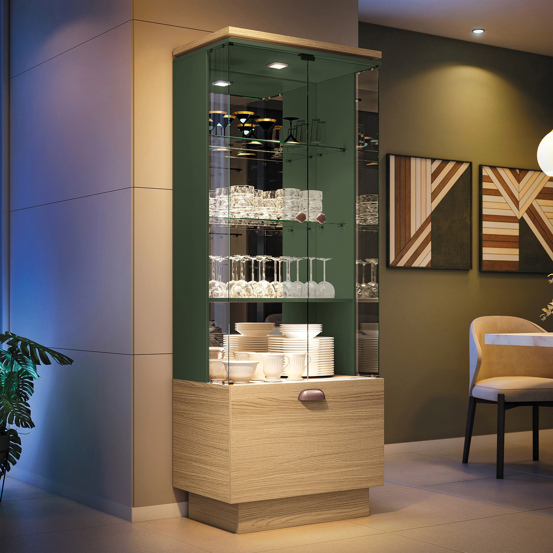 Aura Glass Door Curio Cabinet-hbxfurniture-diningroom-barcountersandbarstools-image-1