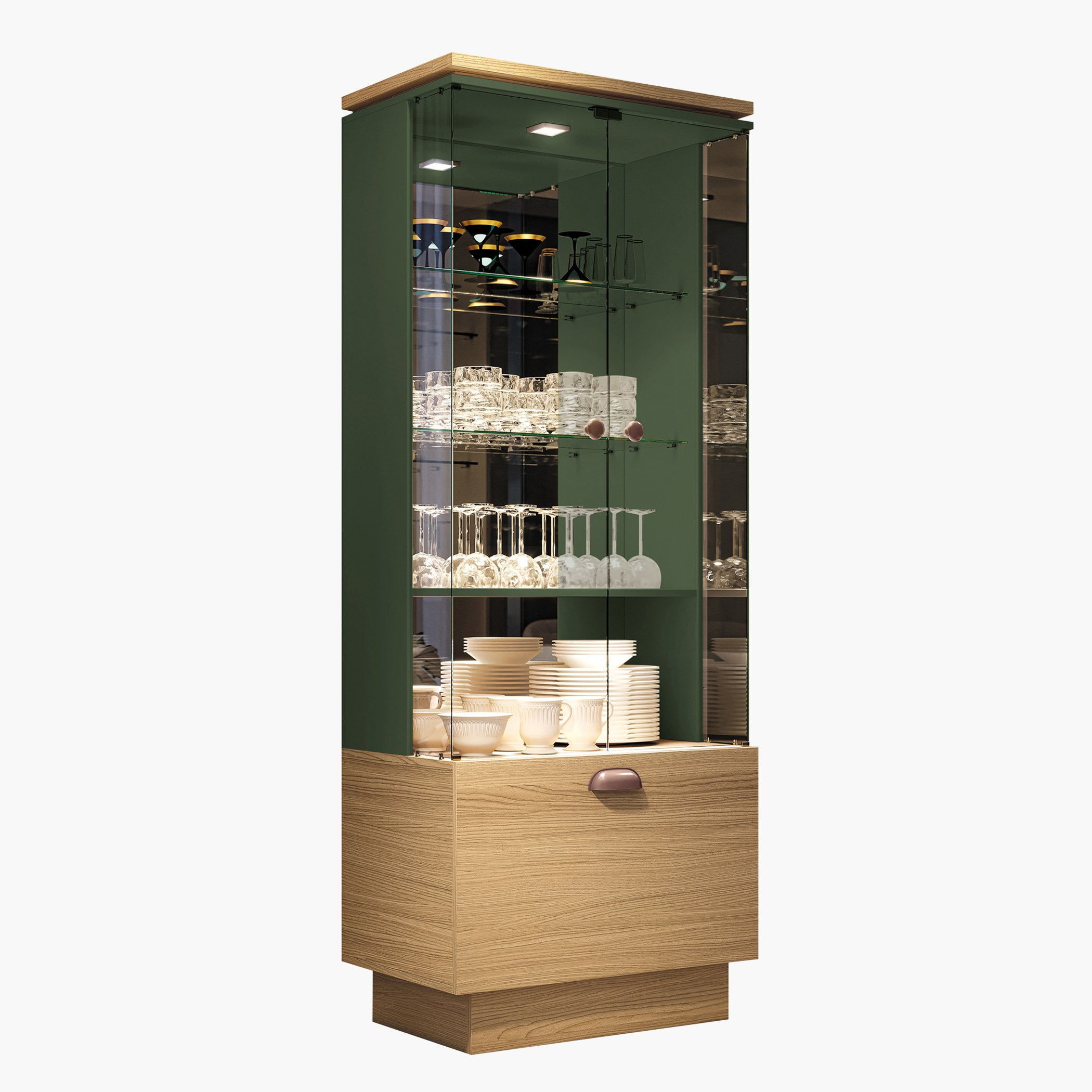 Aura Glass Door Curio Cabinet-hbxfurniture-diningroom-barcountersandbarstools-image-2