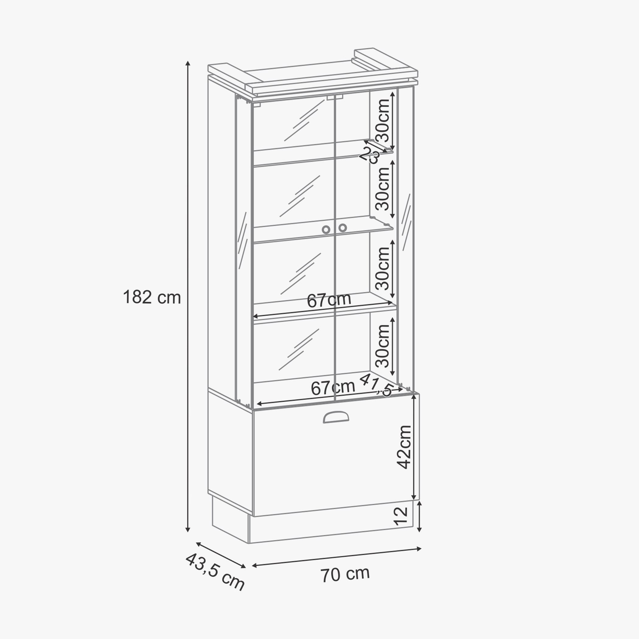Aura Glass Door Curio Cabinet-hbxfurniture-diningroom-barcountersandbarstools-image-6