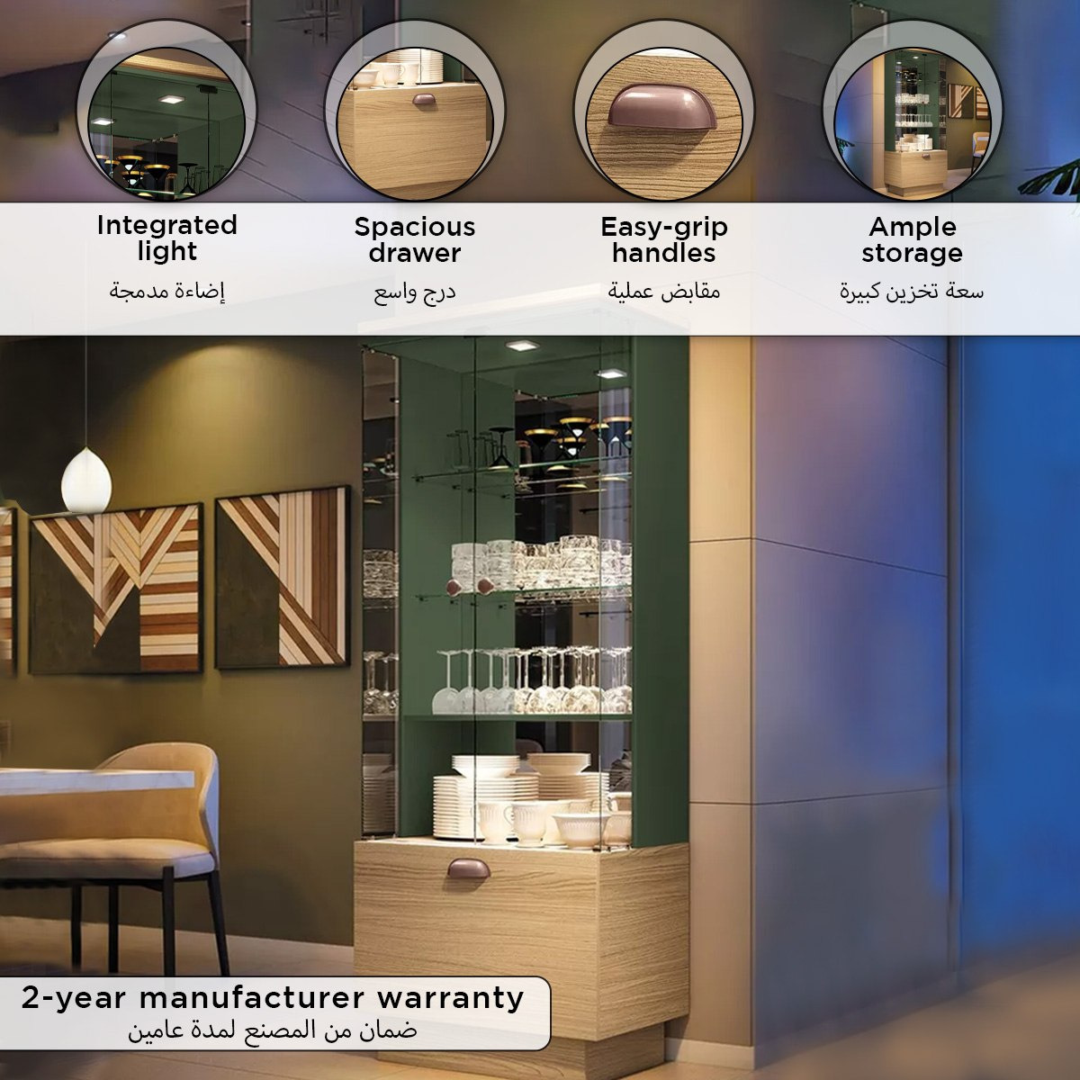 Aura Glass Door Curio Cabinet-hbxfurniture-diningroom-barcountersandbarstools-image-8