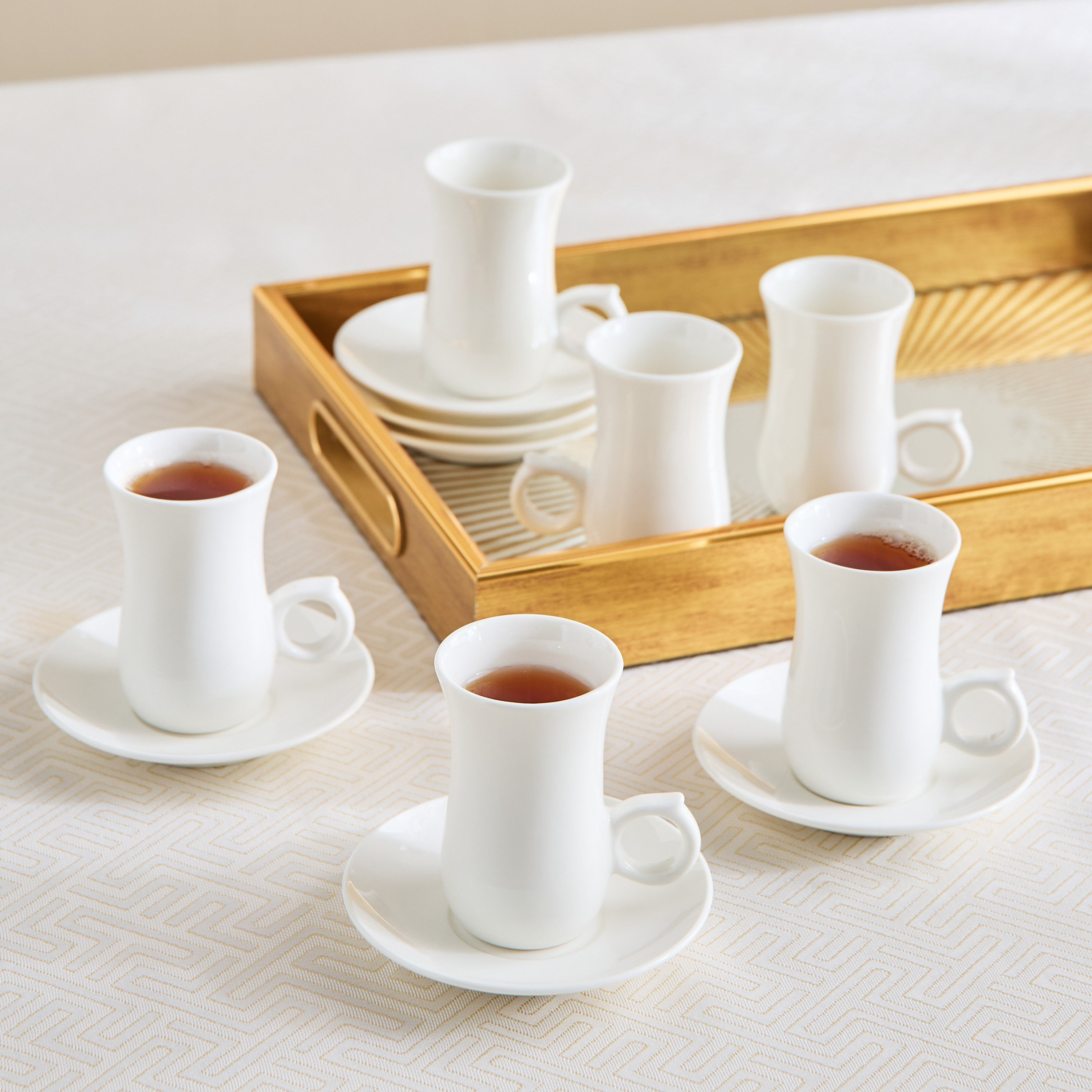Crimsson 12-Piece Porcelain Tea Cup and Saucer Set - 260 ml-hbxhomeware-diningandtabletop-coffeeandteasets-image-1