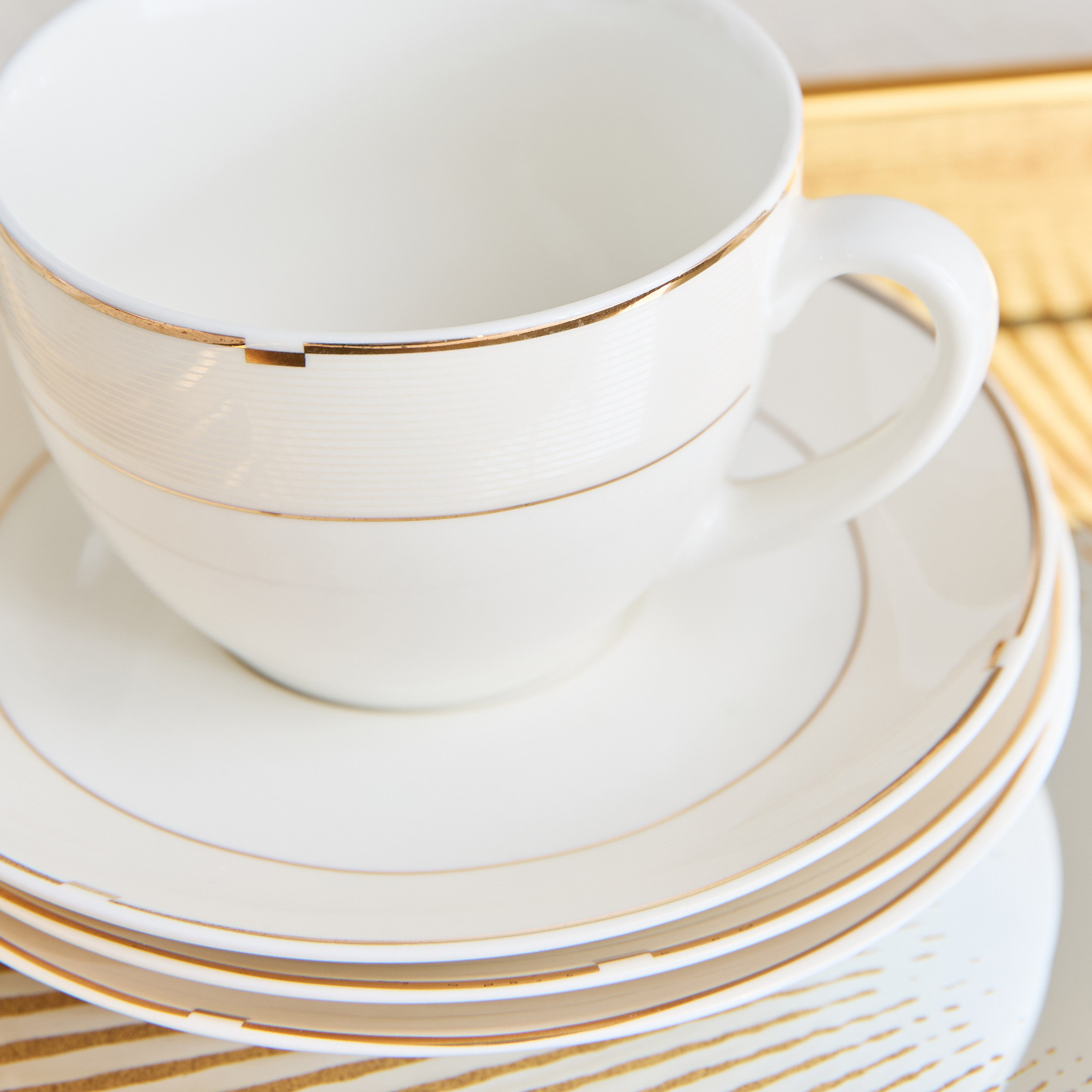 Rib Porcelain 12-Piece Tea Cup and Saucer Set - 260 ml-hbxhomeware-diningandtabletop-coffeeandteasets-image-3