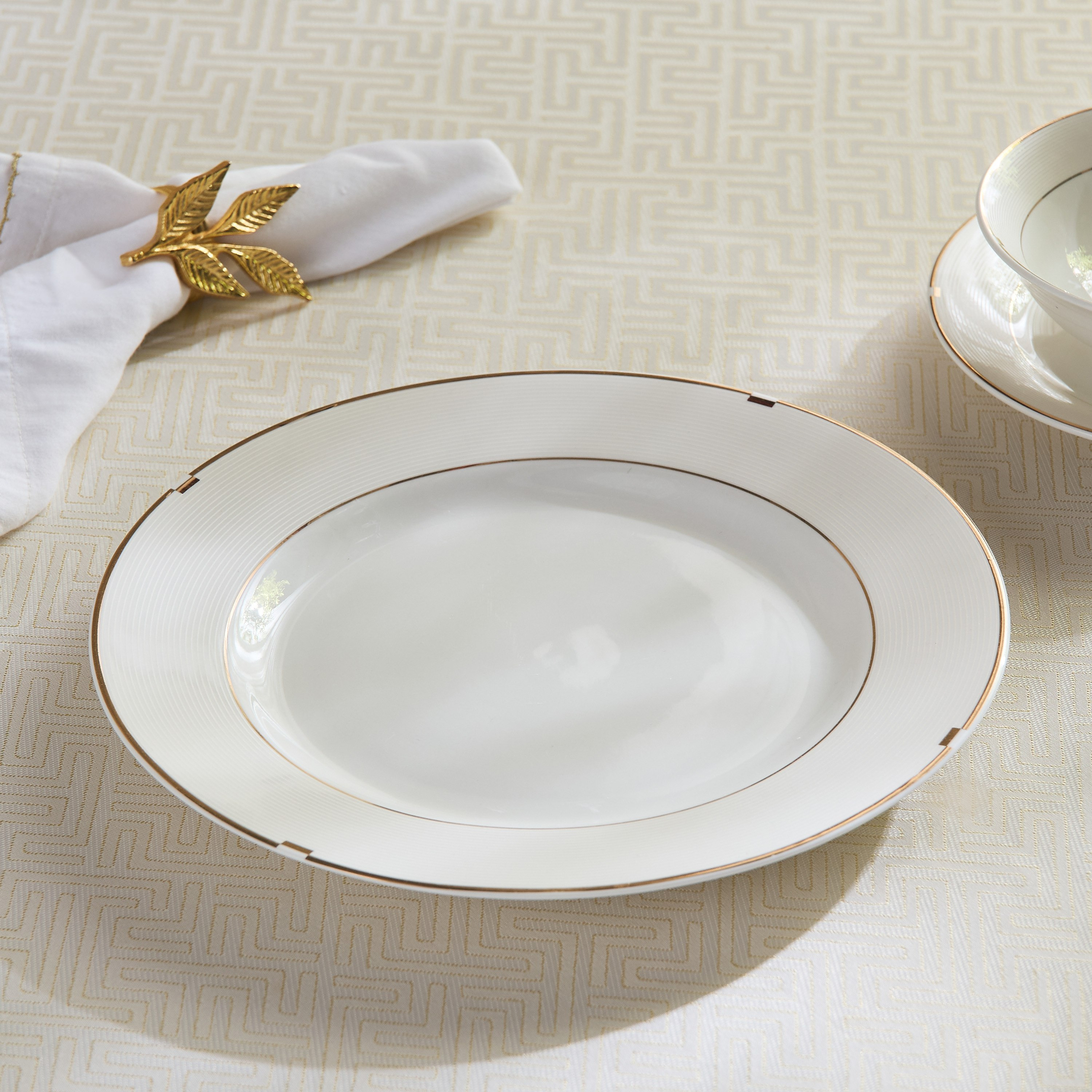Gold Rib Dinner Plate - 26.5 cm-hbxdecorandfurnishings-tabletop-crockery-image-1