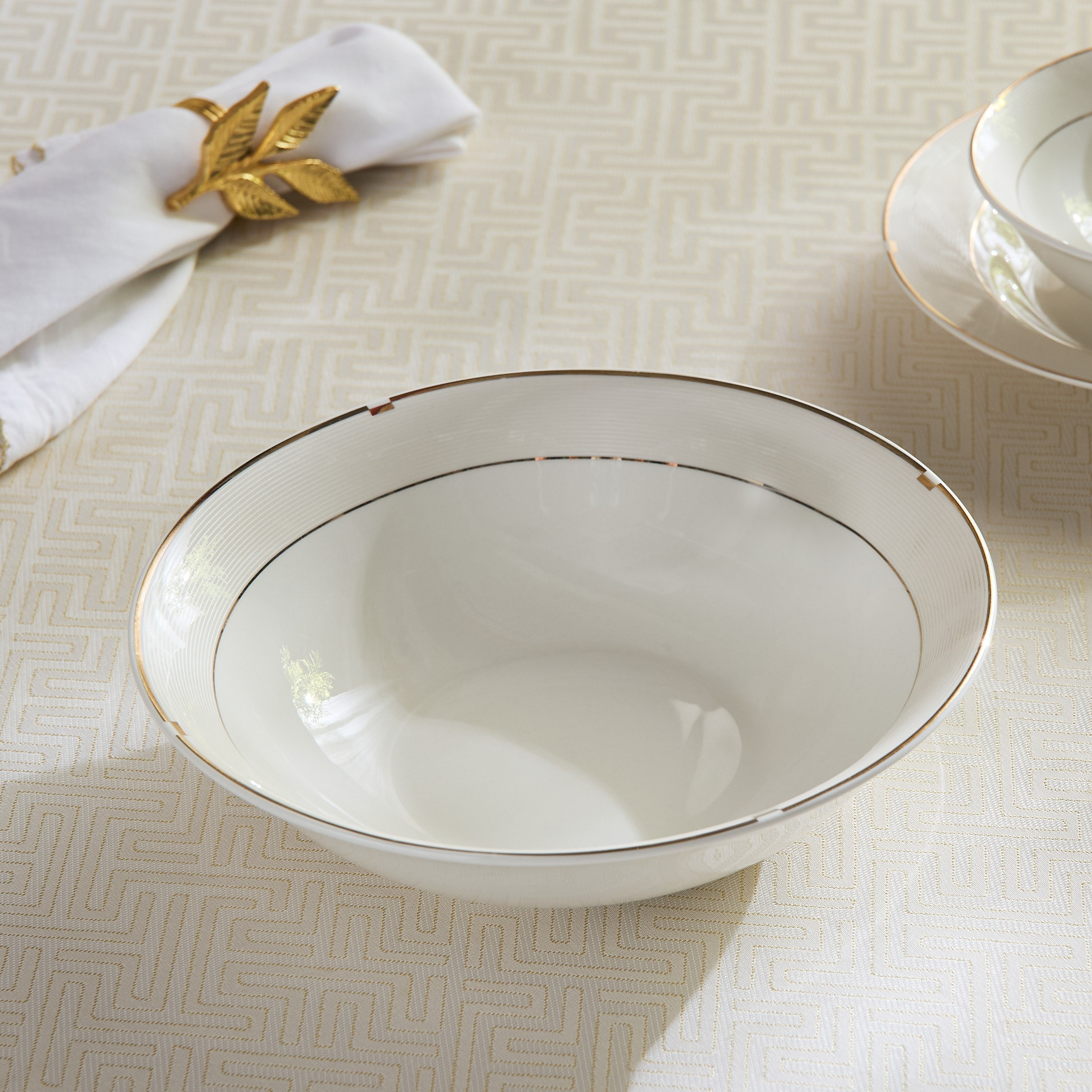 Gold Rib Serving Bowl - 22.5 cm-hbxdecorandfurnishings-tabletop-serveware-image-1