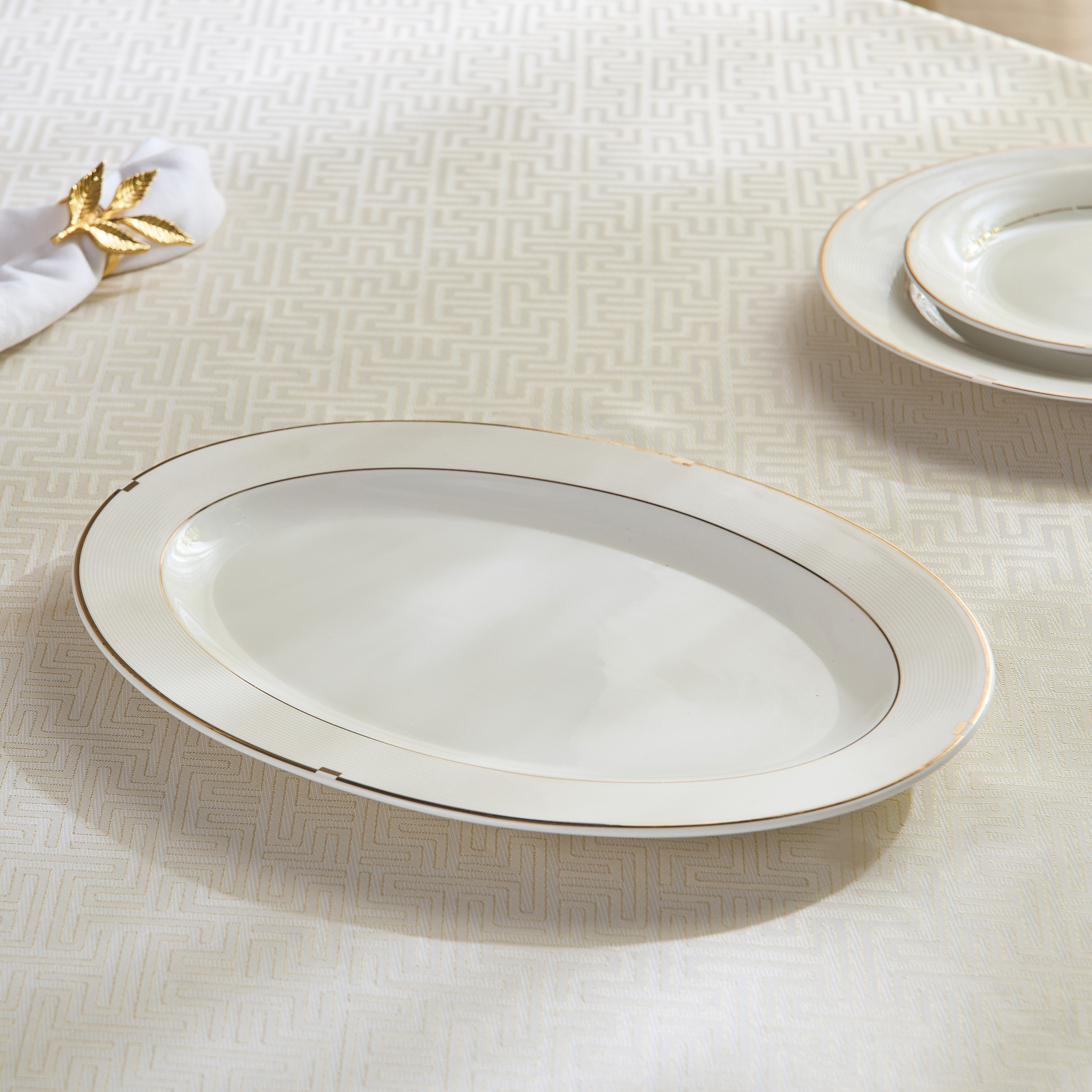 صحن تقديم بتفاصيل ذهبية - 35.5 سم-hbxhomeware-hbxkitchen-image-1