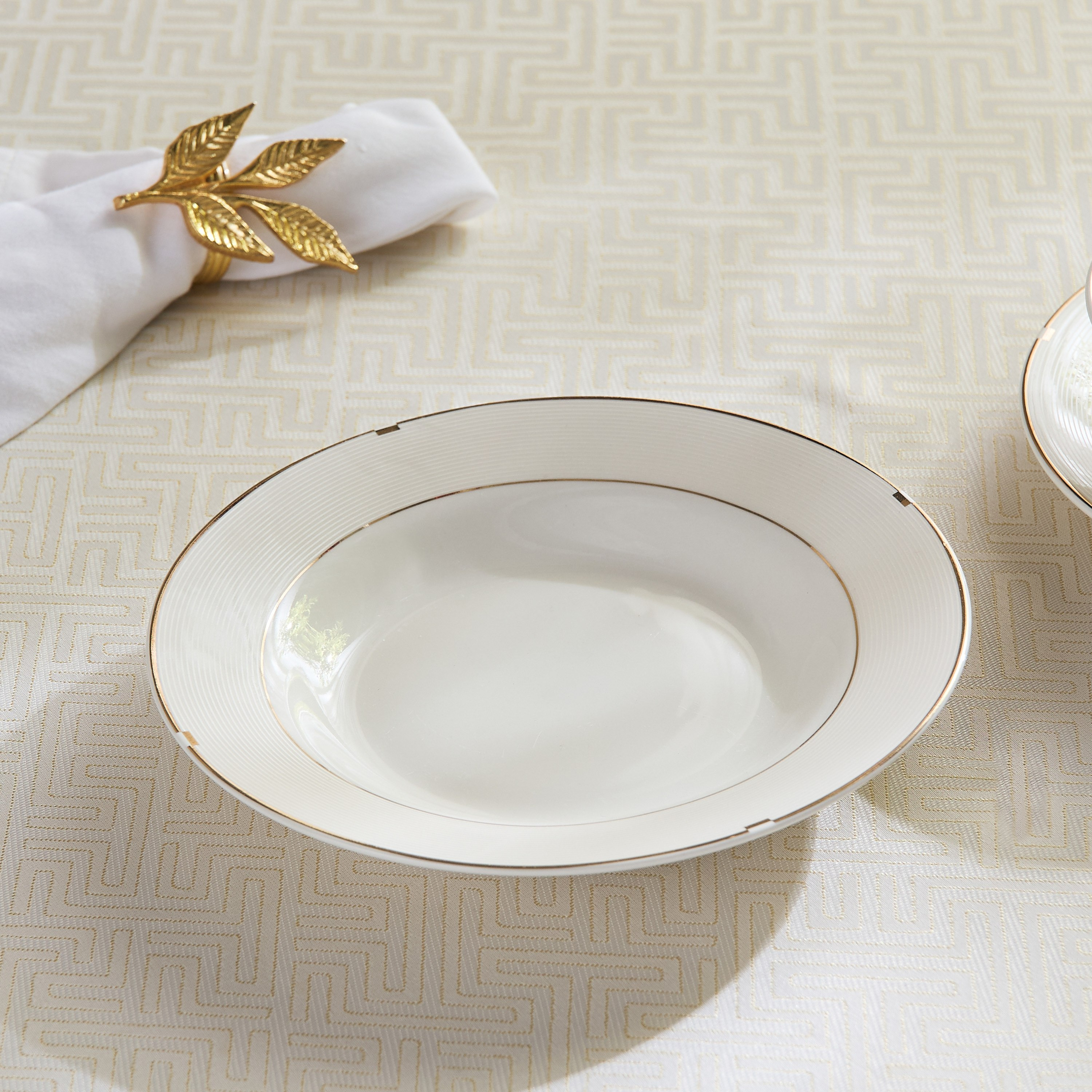 Rib Porcelain Soup Plate - 20 cm-hbxdecorandfurnishings-tabletop-crockery-image-1