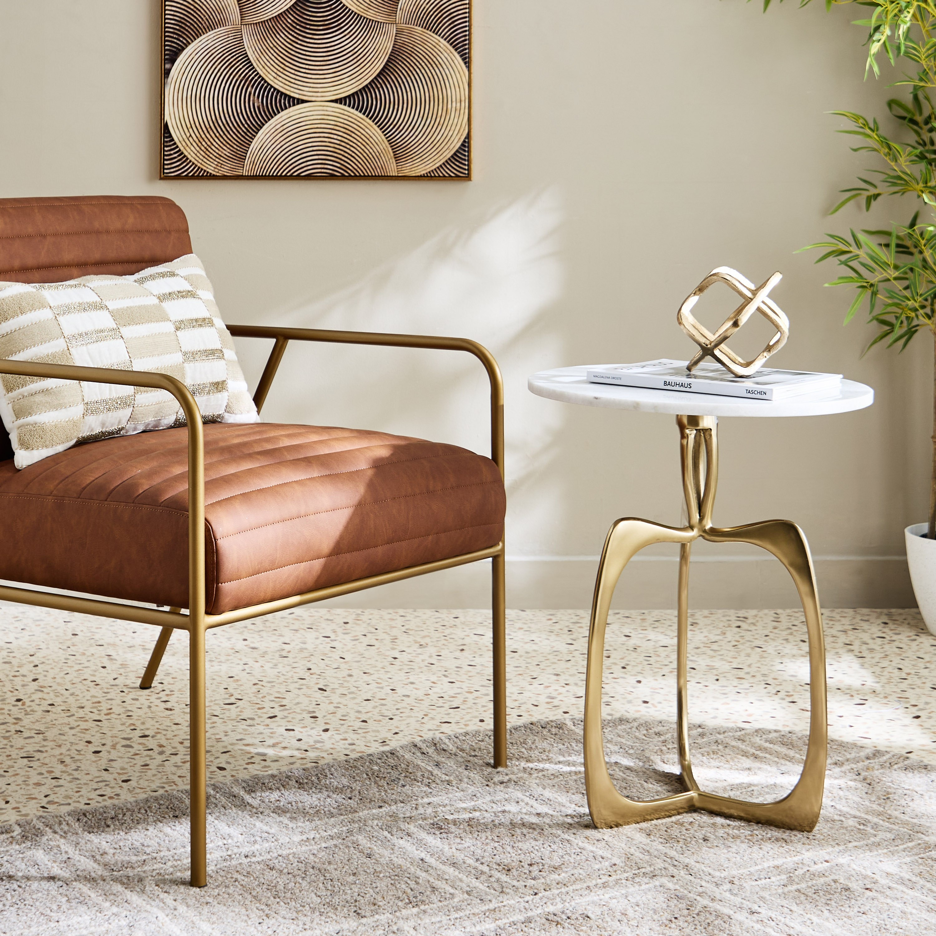 طاولة بسطح من الرخام الأصلي - آرك من كافون-hbxfurniture-livingroom-endtables-image-5