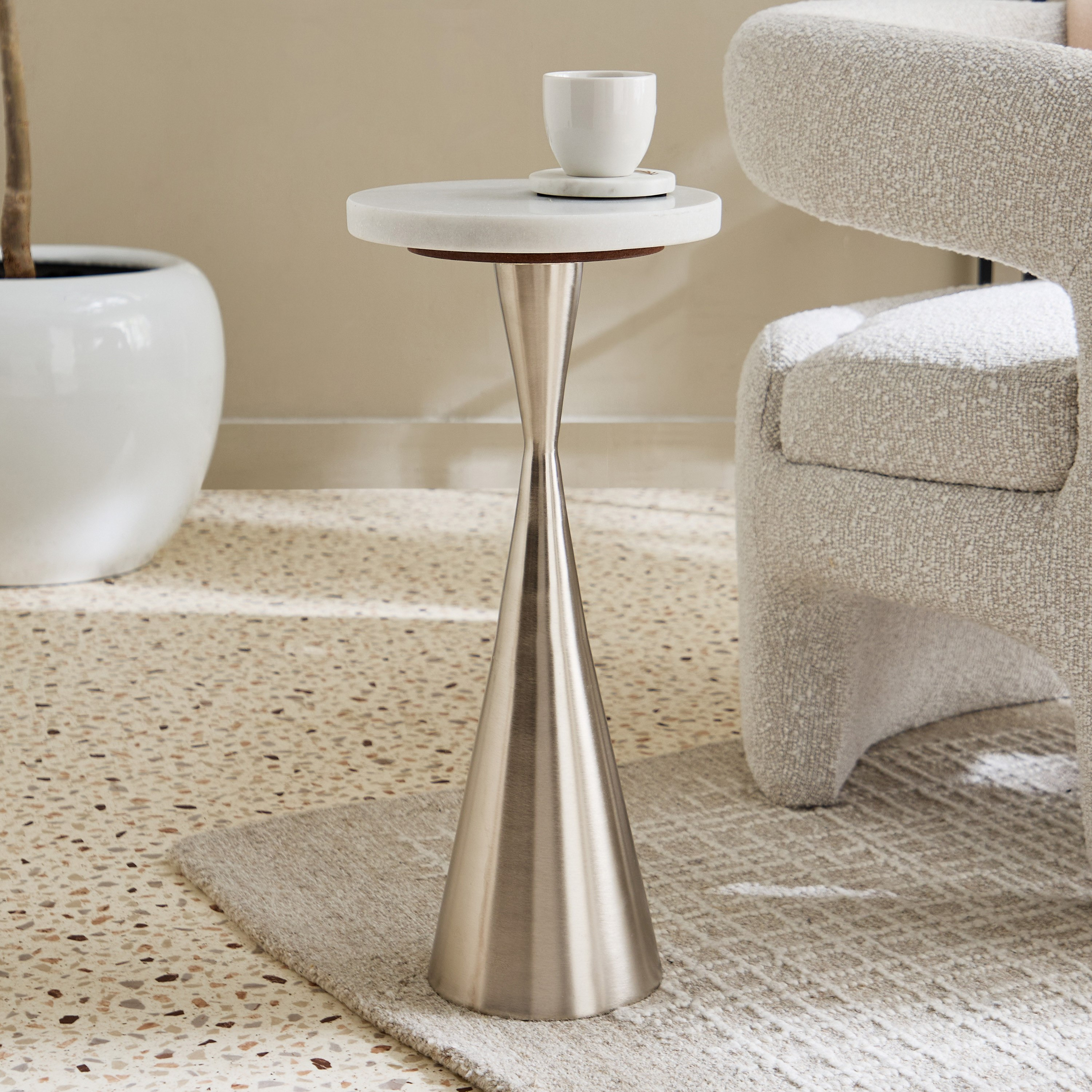 Cavon Jamie Genuine Marble Top Accent Table-hbxfurniture-livingroom-endtables-image-1