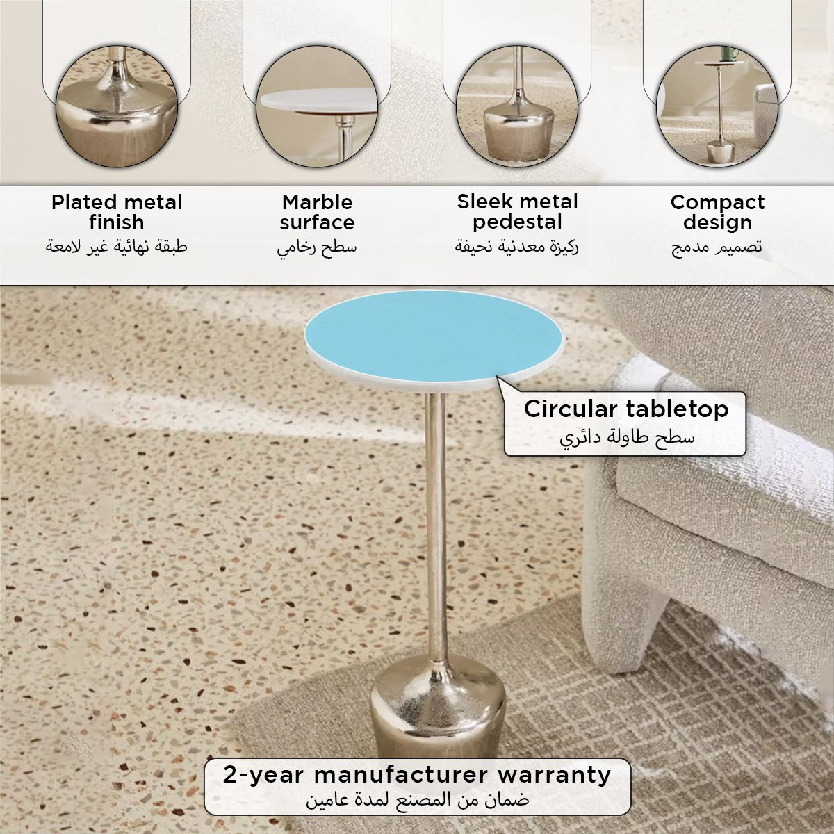 Cavon Alfred Genuine Marble Top Accent Table-hbxfurniture-livingroom-endtables-image-8