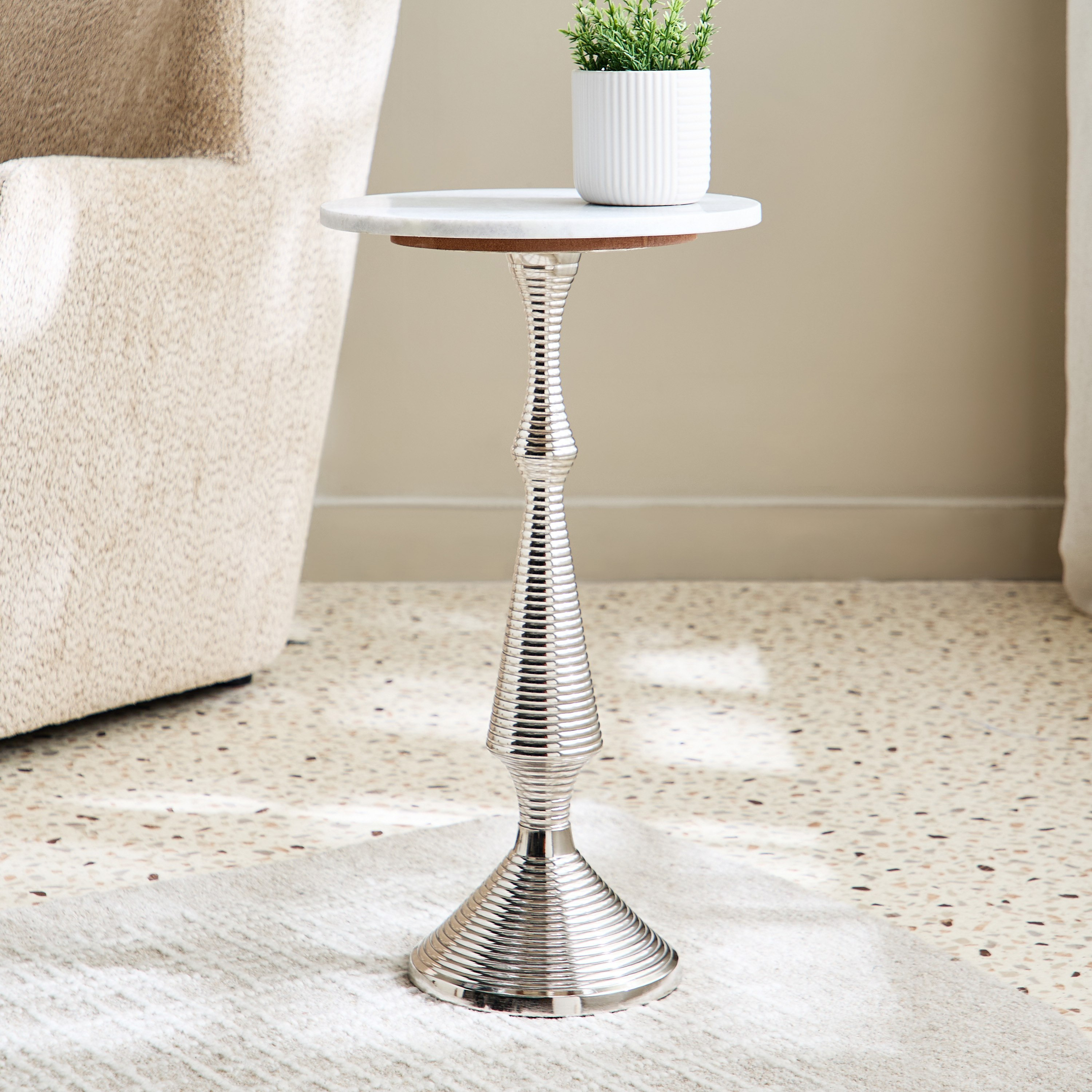 Cavon Hana Genuine Marble Top Accent Table-hbxfurniture-livingroom-endtables-image-1