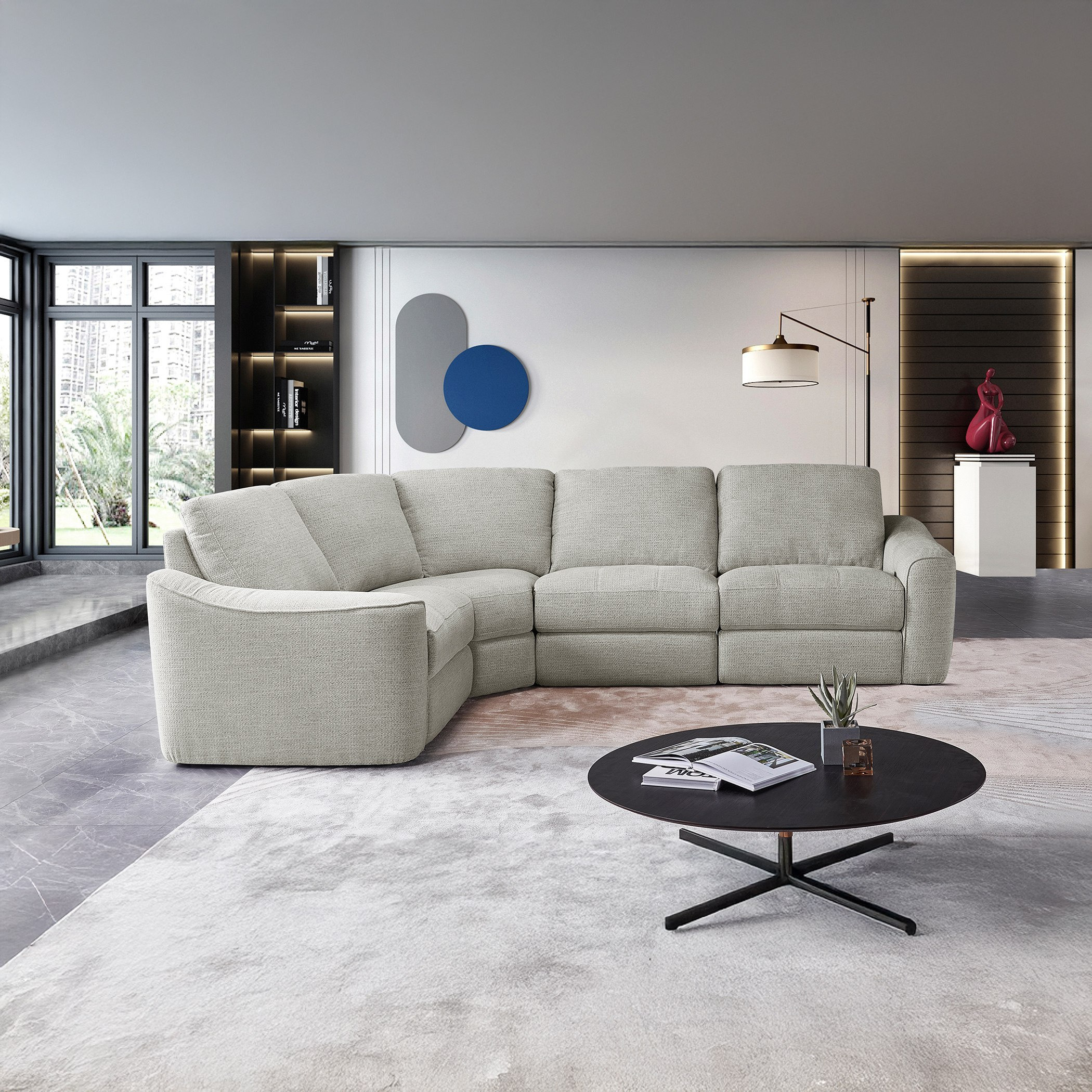 Miami Power 5-Seater Fabric Corner Recliner with Console-hbxlivingroom-sofasandarmchairs-sofas-image-2