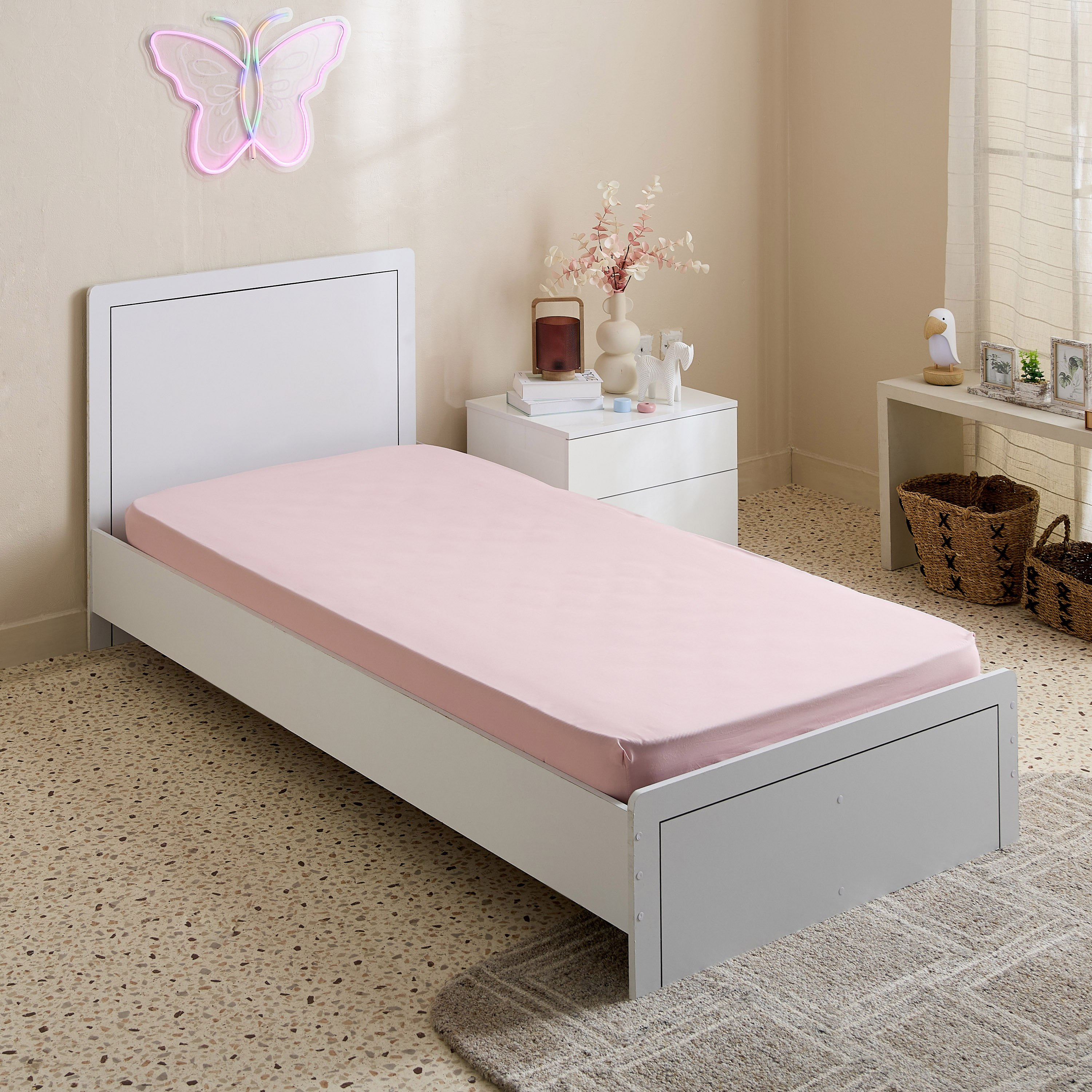 شرشف مطاطي مفرد مايكروفايبر من فيرا - 90x190+20 سم-hbxhomeware-hbxbedroom-image-2